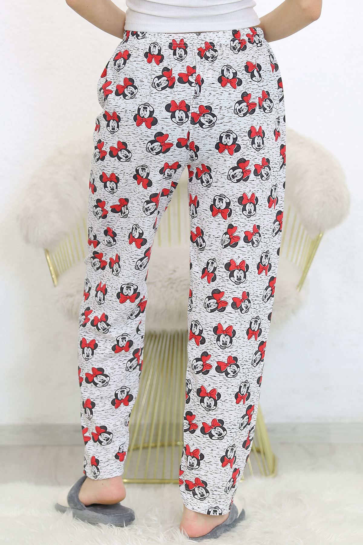 Desenli Pijama Altı Beyazkırmızı - 8540.1567.