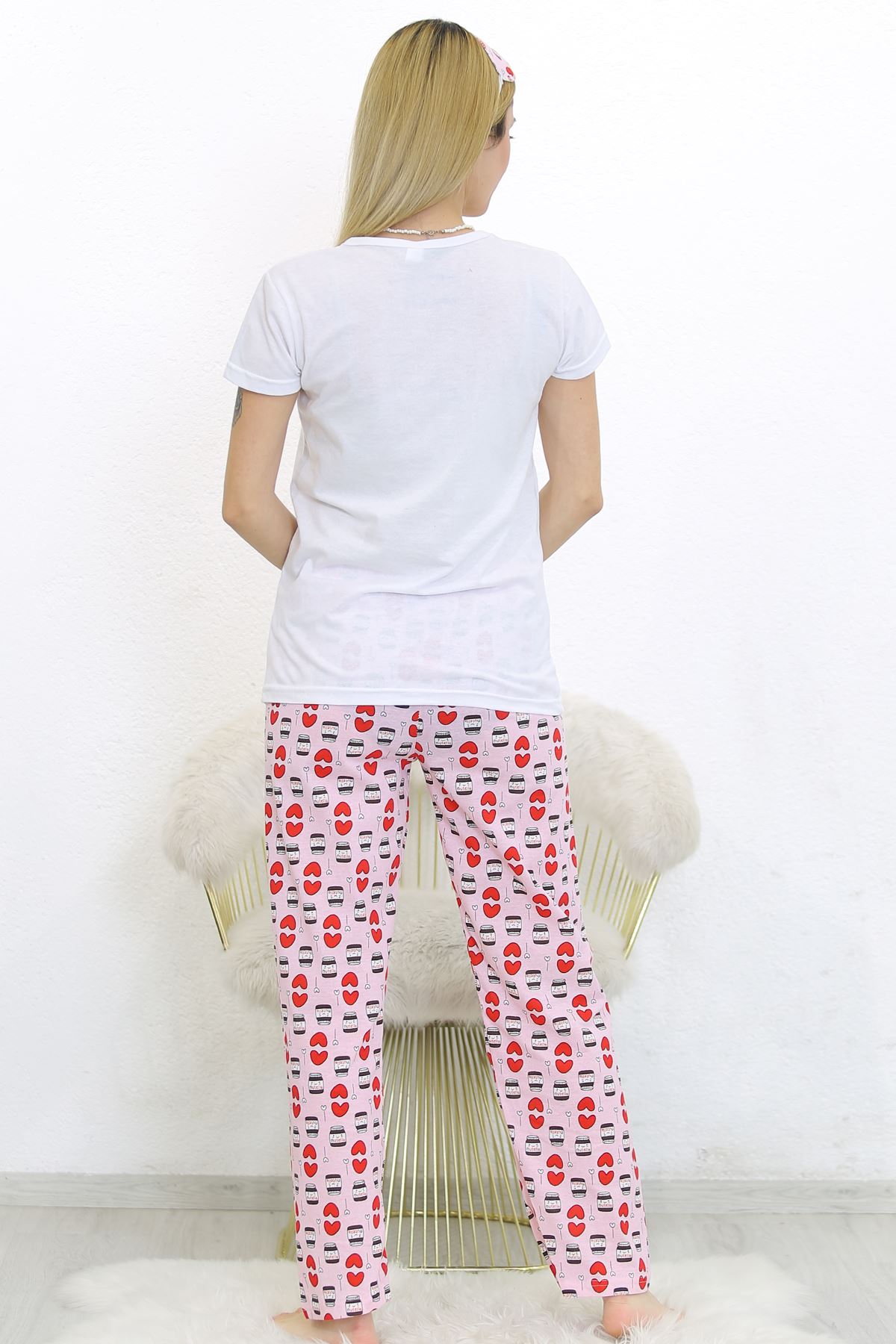 Baskılı Pijama Takımı Beyaz - 8566.102.