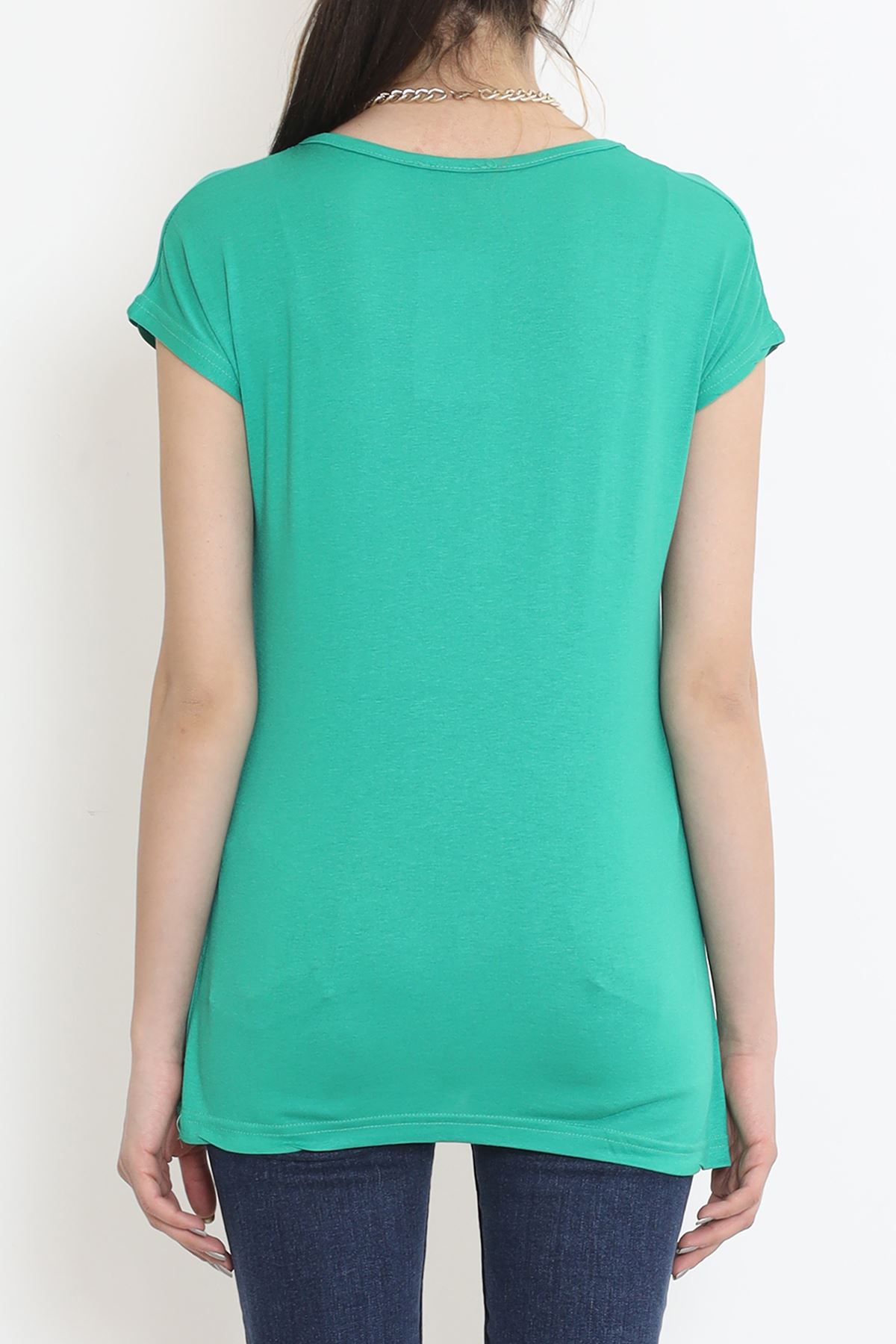 İşlemeli Bluz Yeşil - 17132.599.
