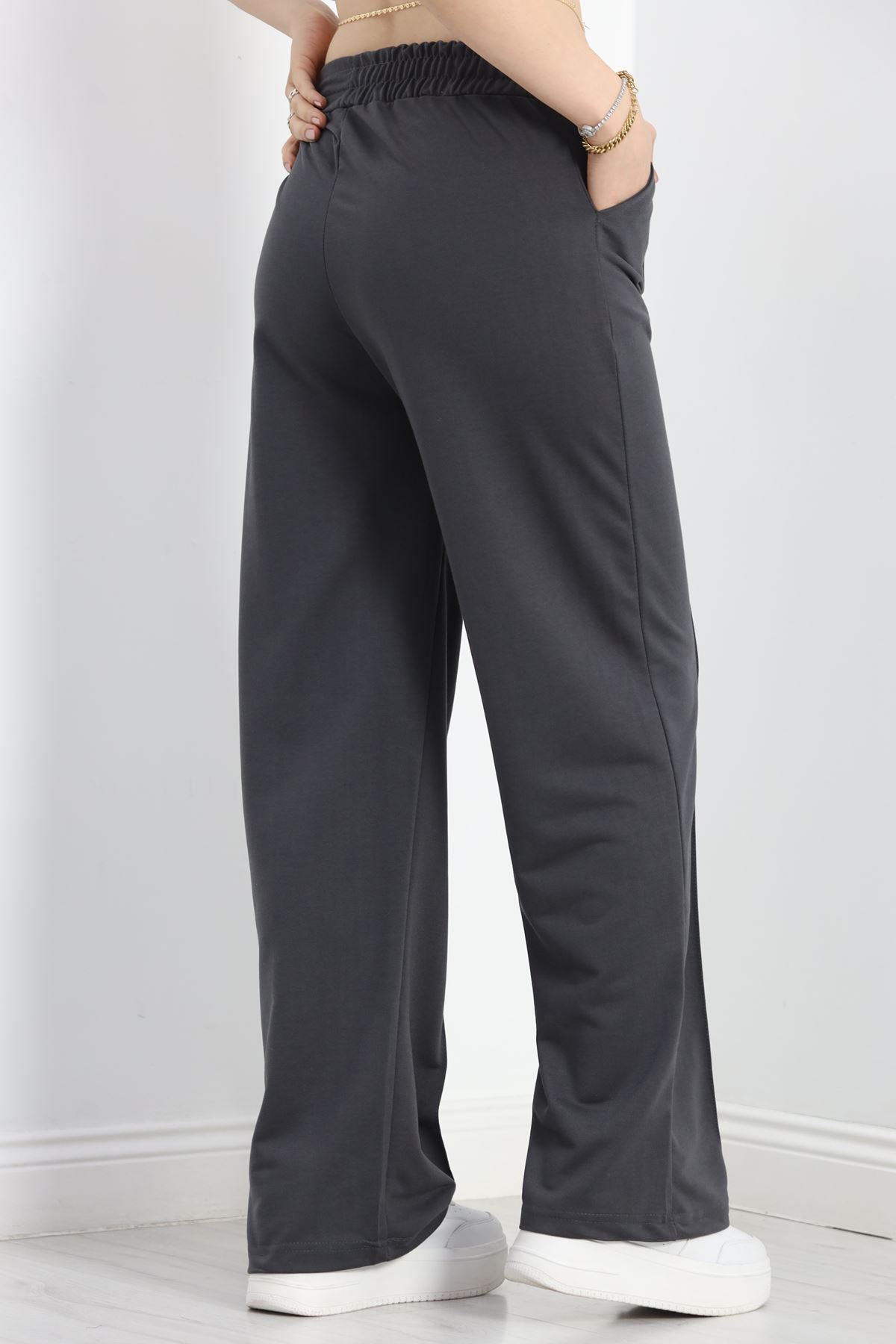 2 İplik Penye Çımalı Eşofman Altı Antrasit - 20245.1878.