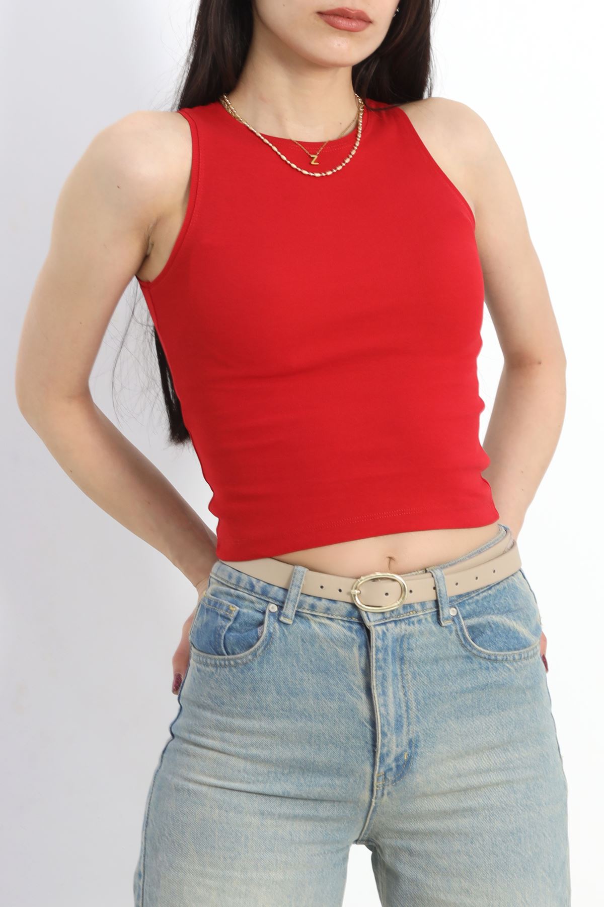 Likrasız Ribana Pamuklu Kolsuz Atlet Kırmızı - 21561.200.