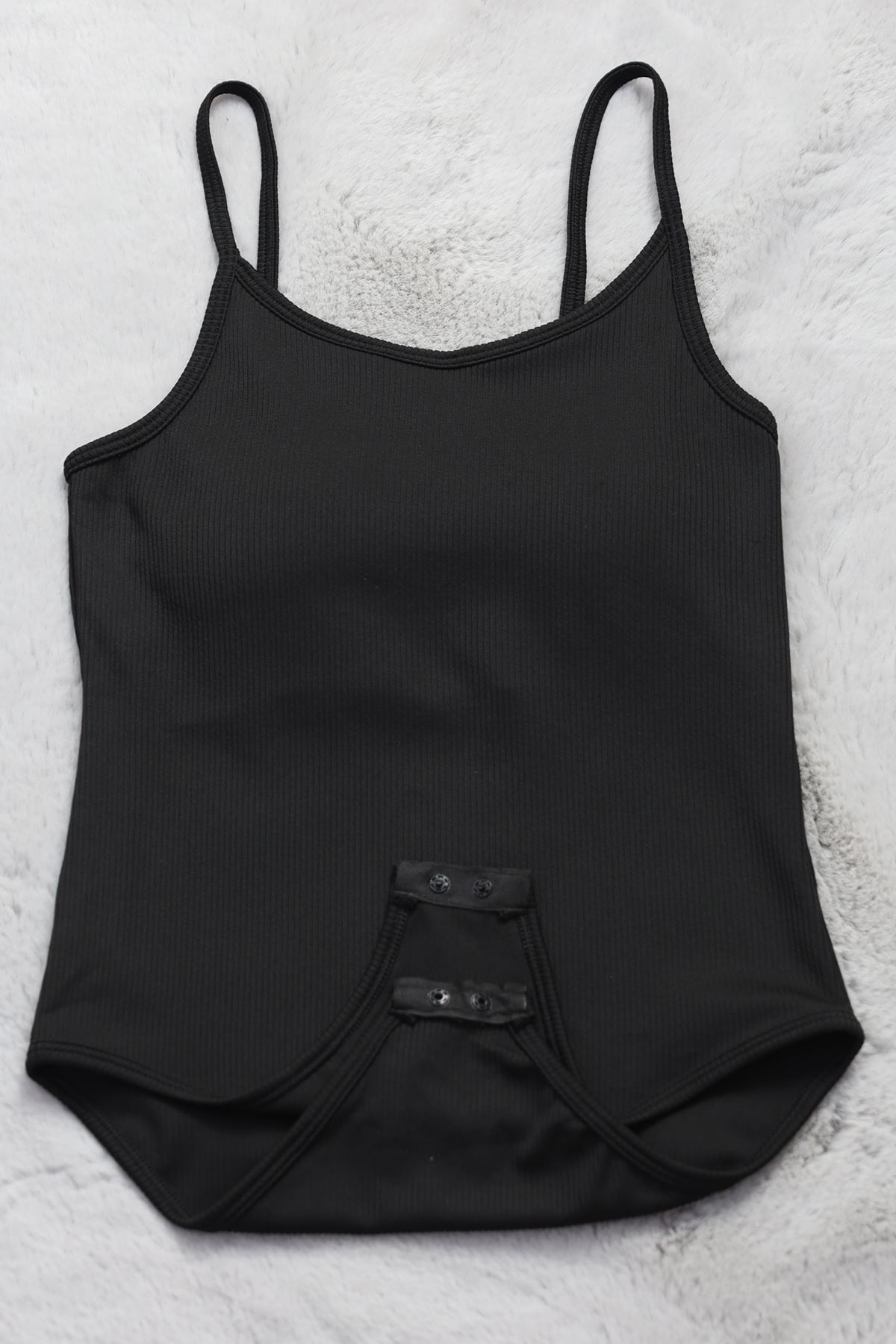 Burgu Fitil Kumaş U Yaka Zıbın Siyah - 5070.125.