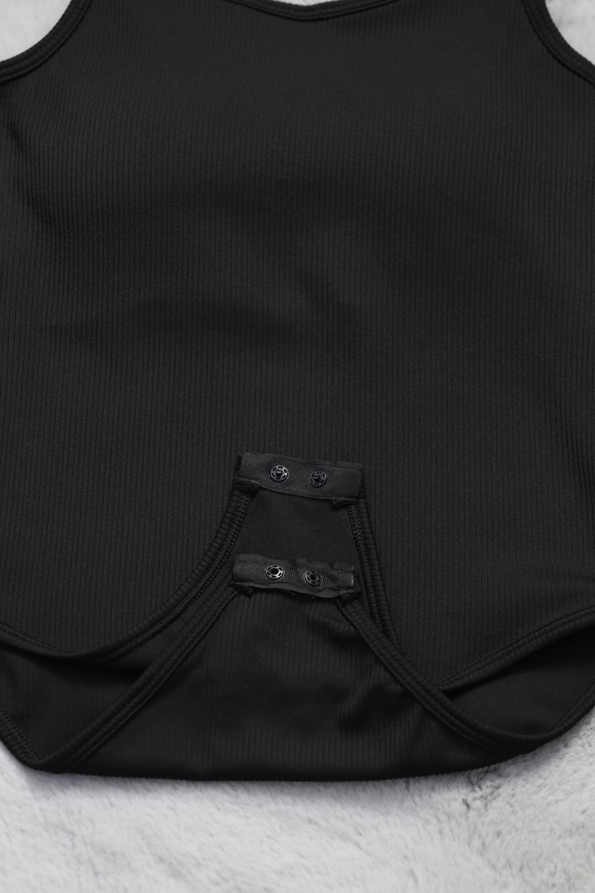 Burgu Fitil Kumaş U Yaka Zıbın Siyah - 5070.125.