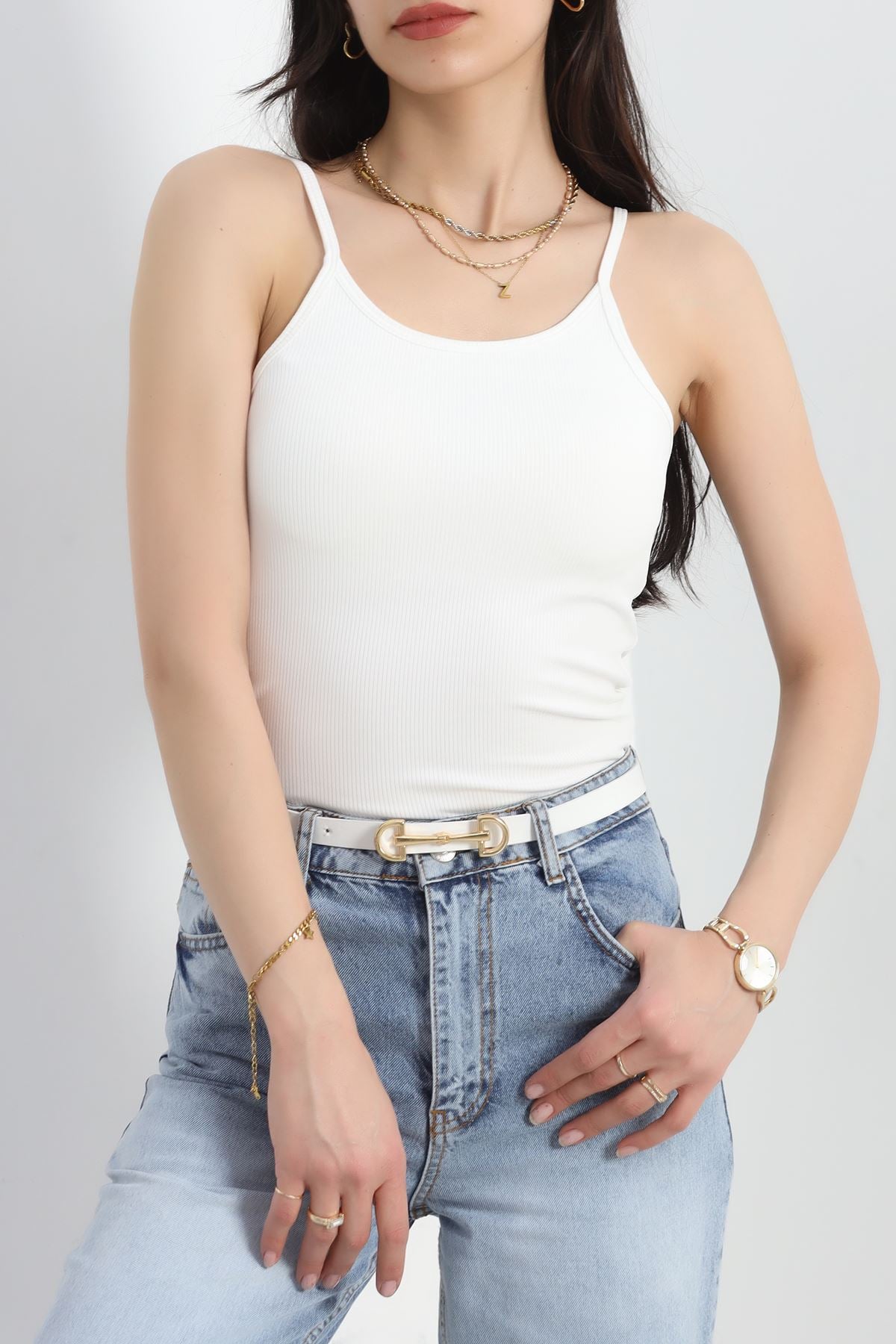 Burgu Fitil Kumaş U Yaka Zıbın Ekru - 5070.125.