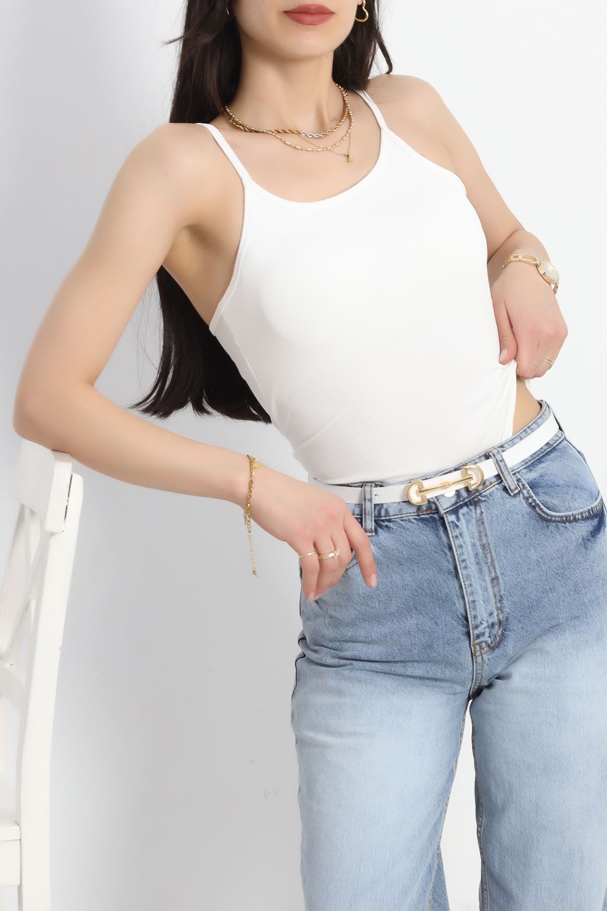 Burgu Fitil Kumaş U Yaka Zıbın Ekru - 5070.125.