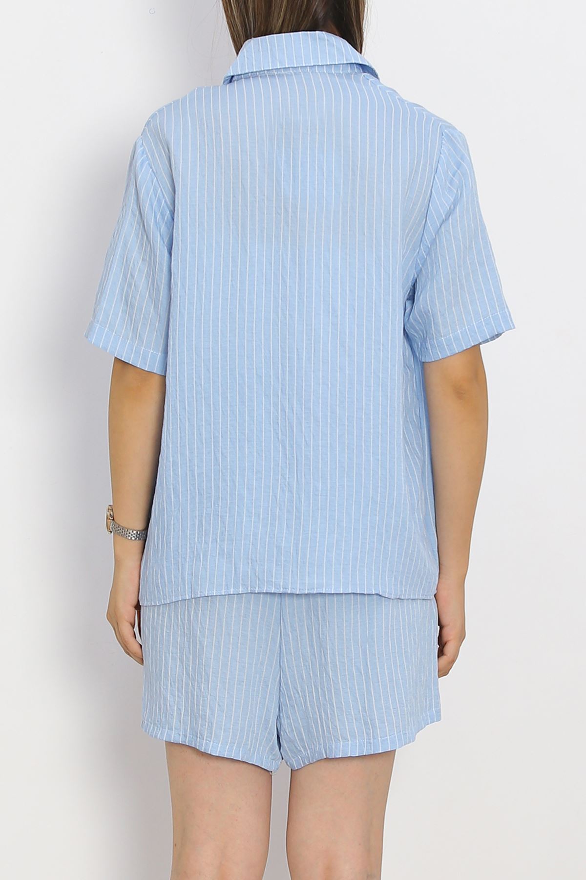 Oversize Şortlu Takım Mavi - 18943.1247.