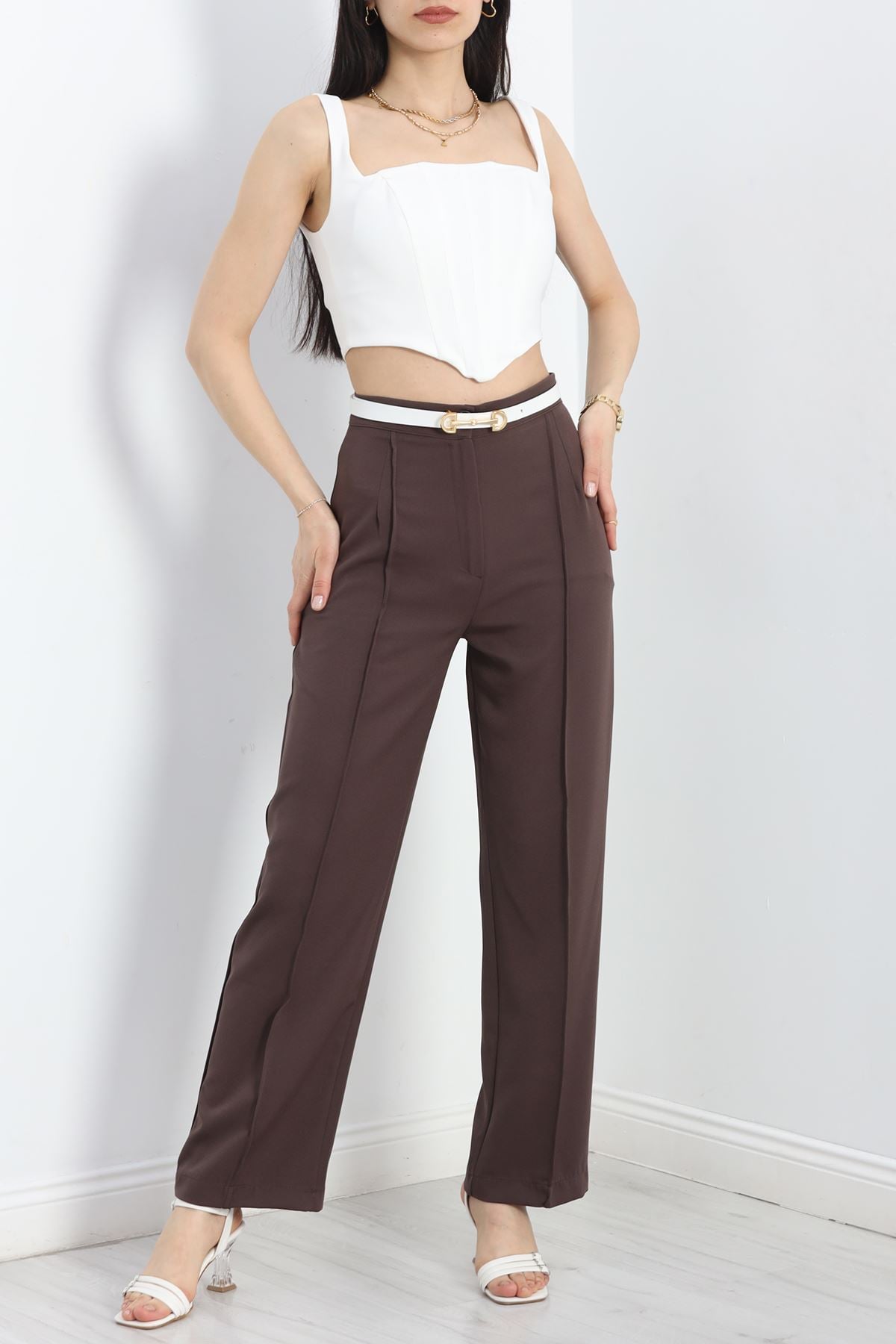 Çımalı Palazzo Pantolon Acıkahve - 21718.683.