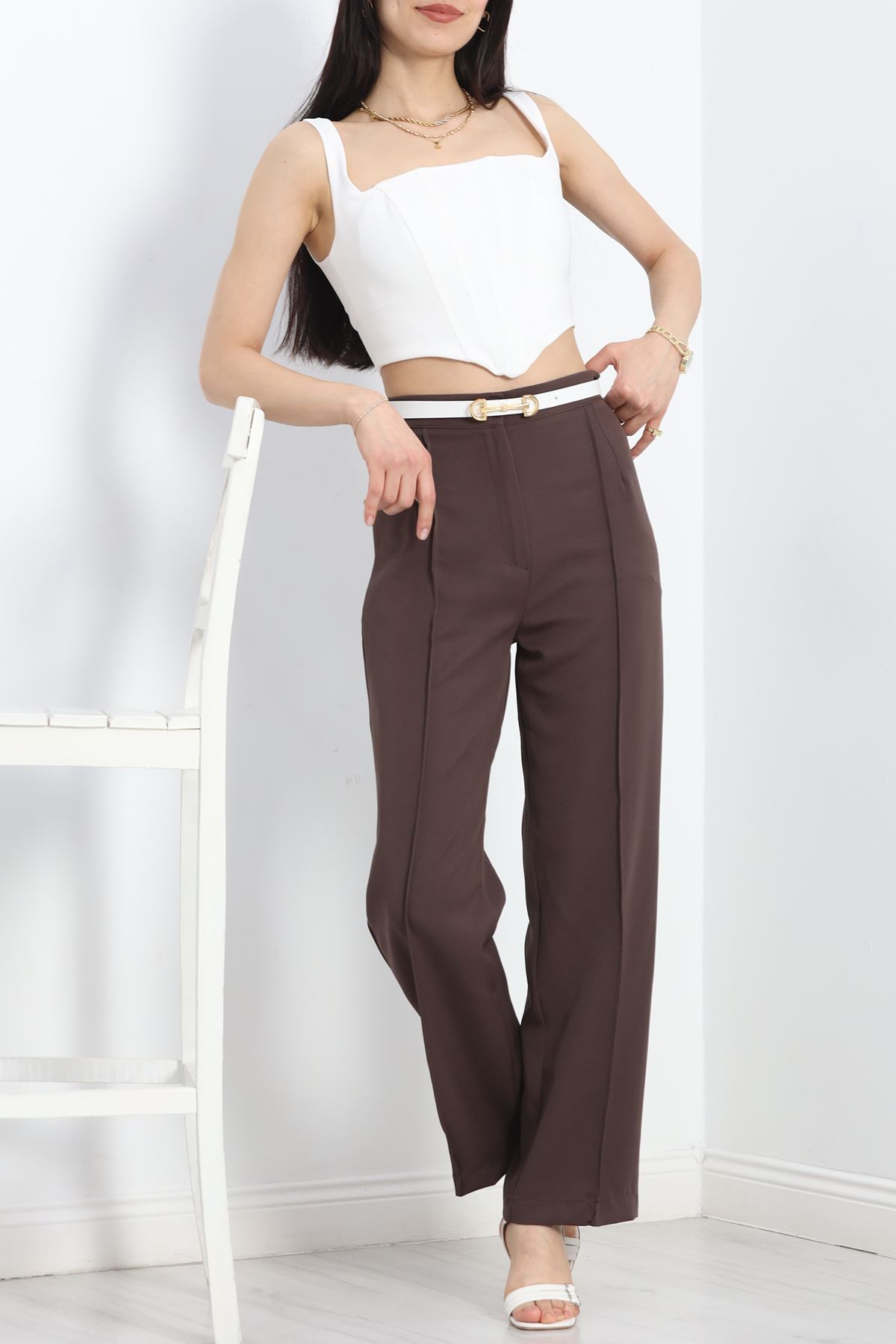 Çımalı Palazzo Pantolon Acıkahve - 21718.683.