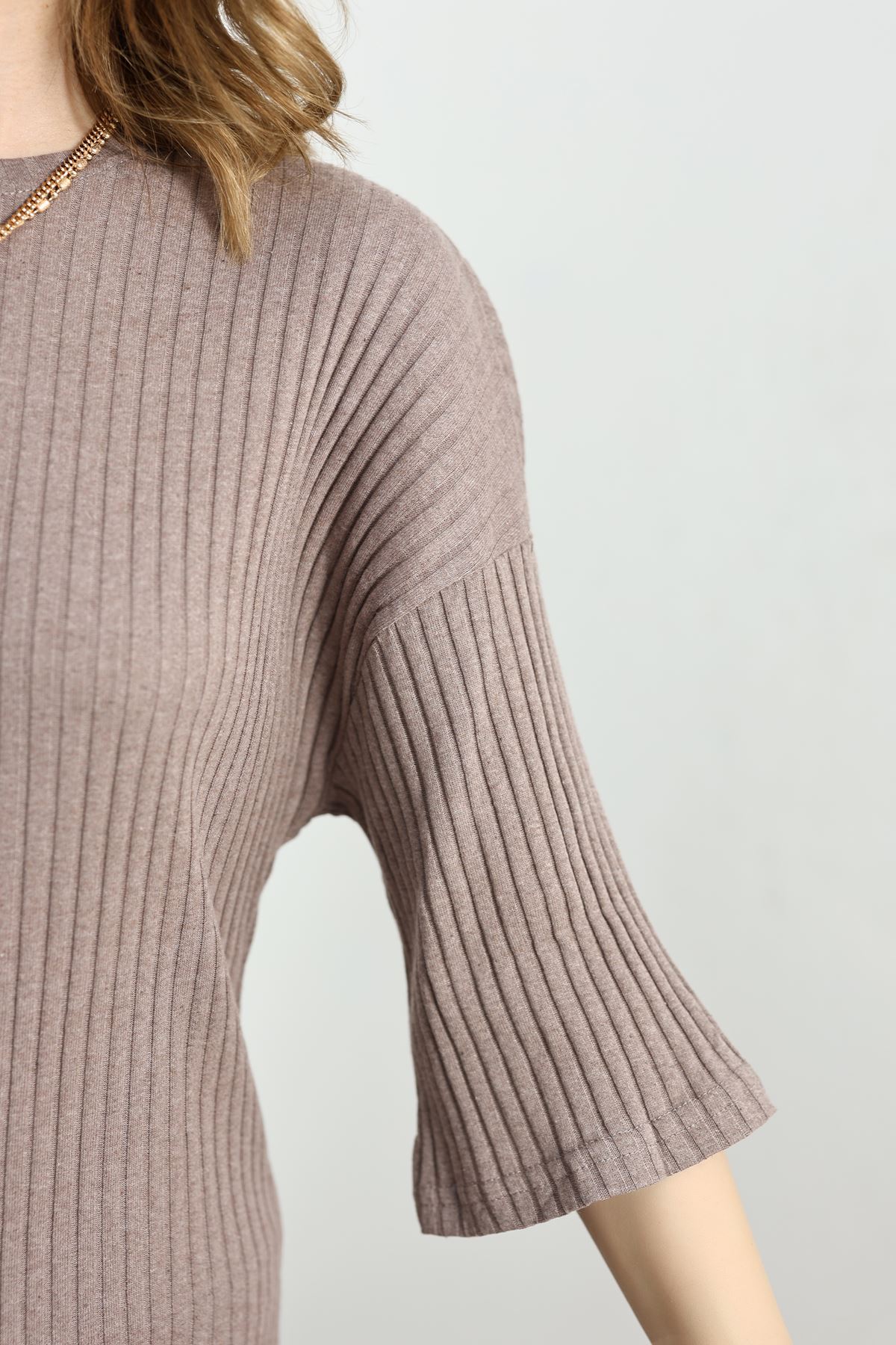 Bisiklet Yaka Şortlu Takım  Vizon - 11552.1567.