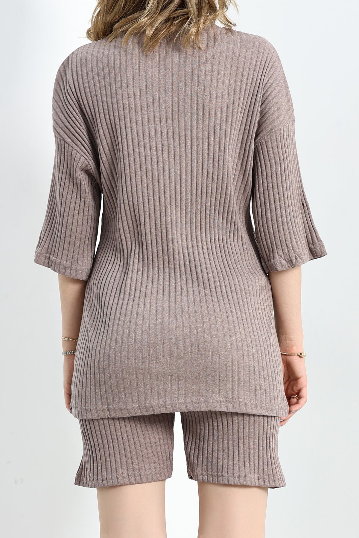 Bisiklet Yaka Şortlu Takım  Vizon - 11552.1567.