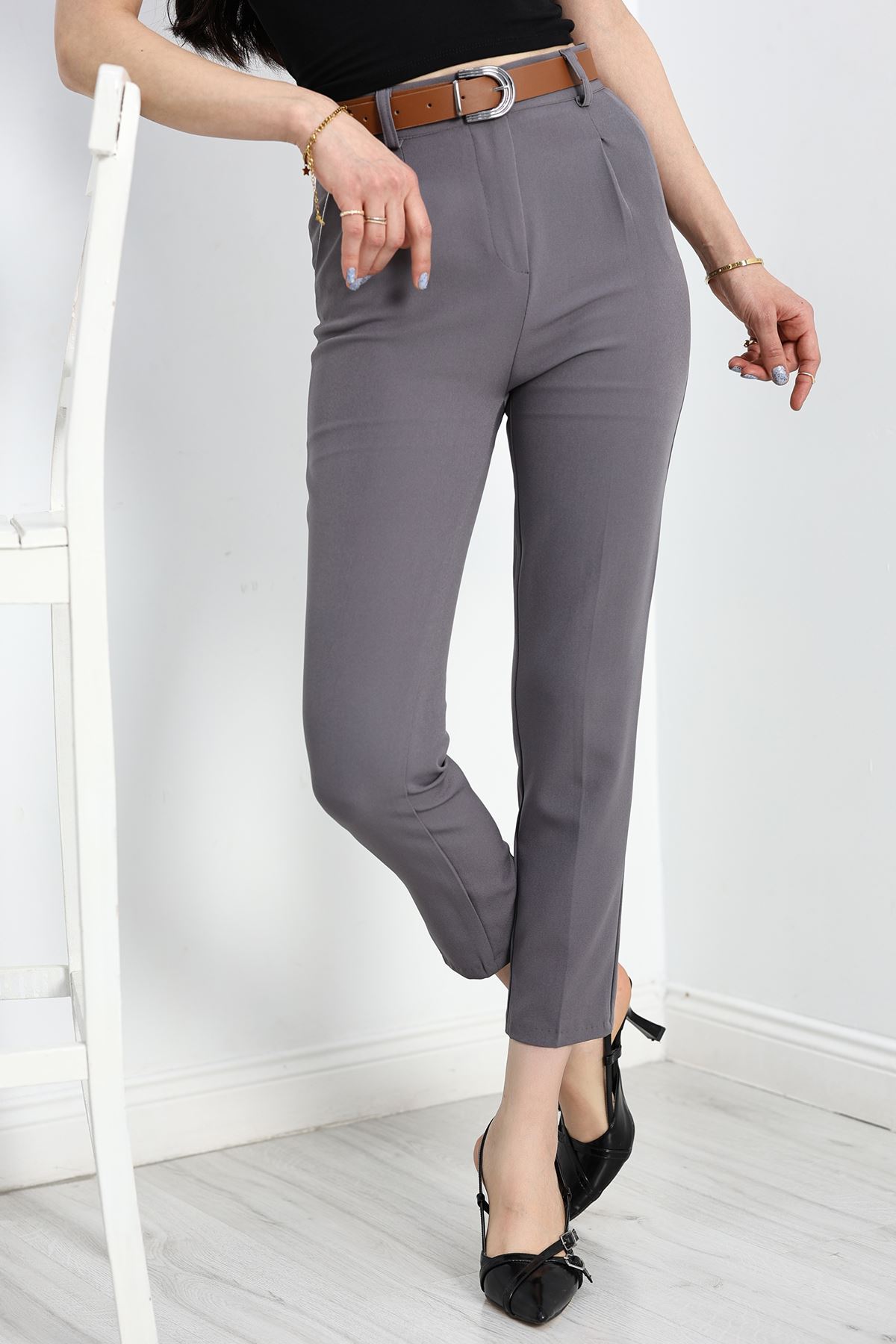 Kemerli Double Pantolon Antrasit - 40090.683.