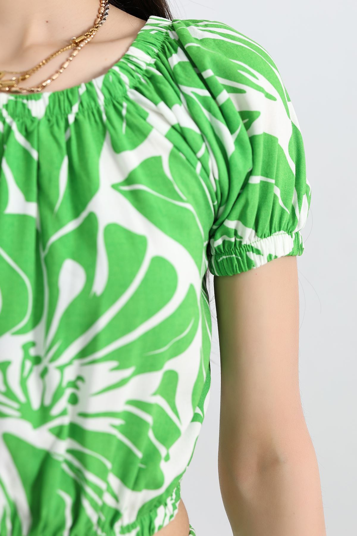 Desenli Crop Takım Açıkyeşil - 715.1247.