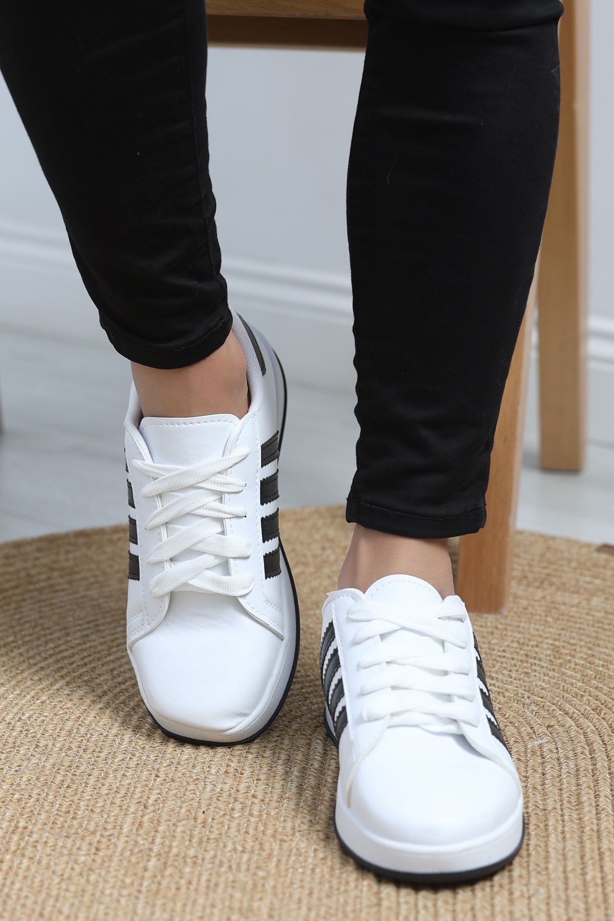 Erkek Günlük Ayakkabı Beyazsiyah - 19325.264.