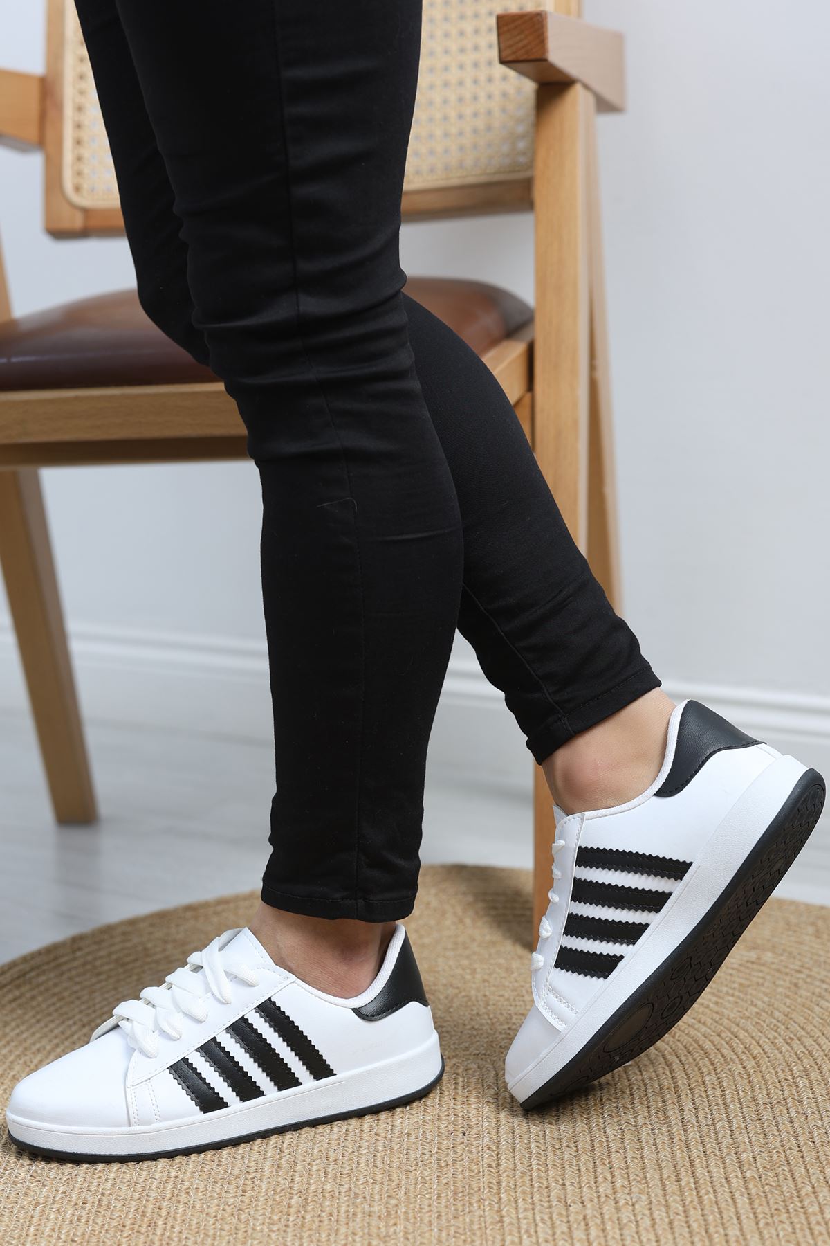 Erkek Günlük Ayakkabı Beyazsiyah - 19325.264.