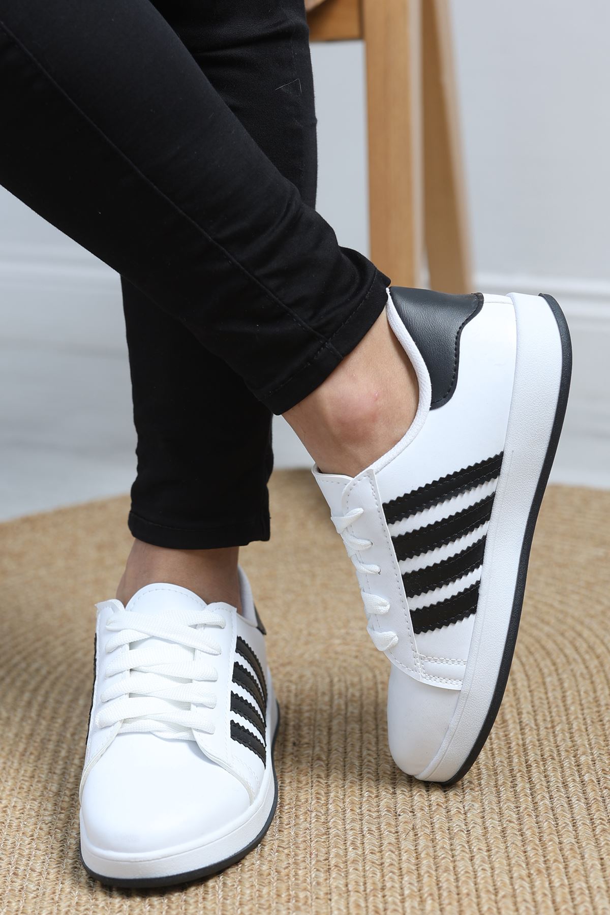 Erkek Günlük Ayakkabı Beyazsiyah - 19325.264.