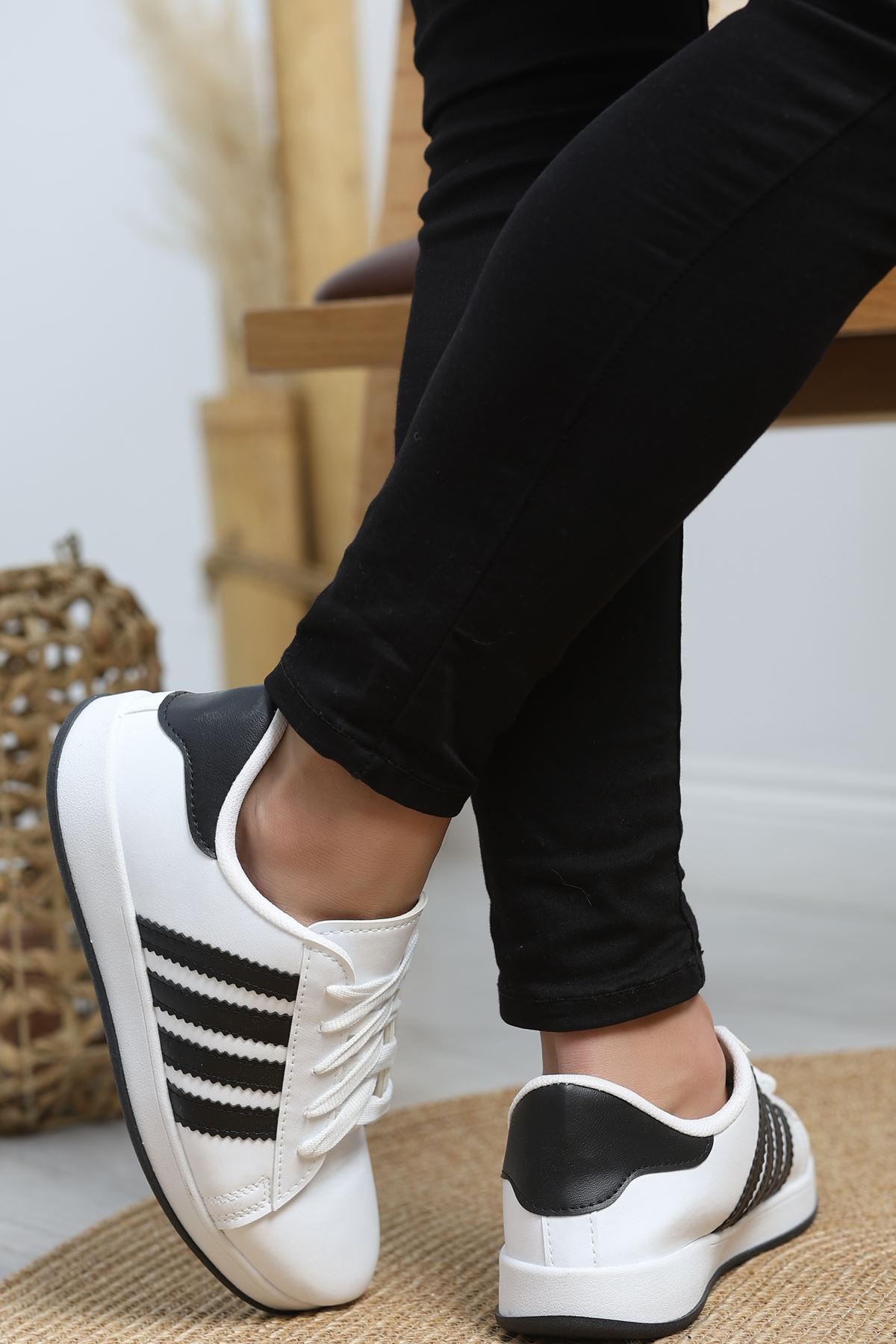 Erkek Günlük Ayakkabı Beyazsiyah - 19325.264.