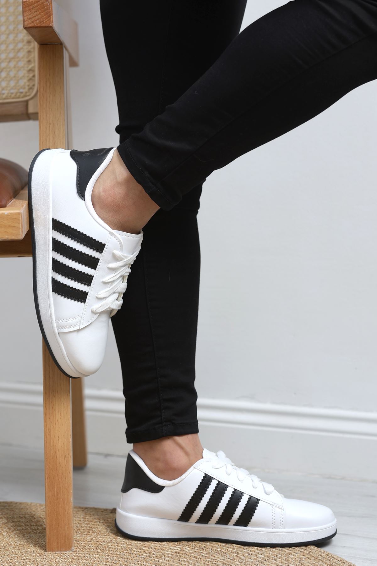 Erkek Günlük Ayakkabı Beyazsiyah - 19325.264.