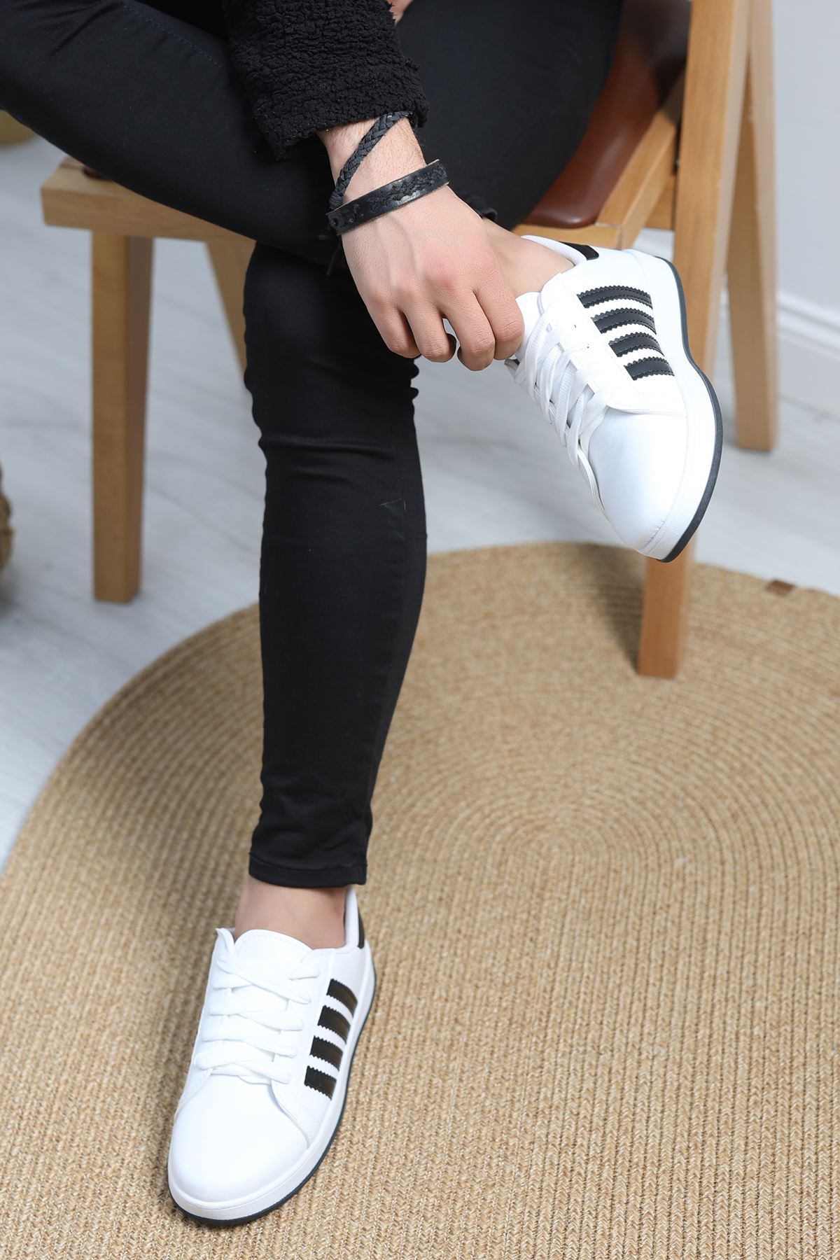 Erkek Günlük Ayakkabı Beyazsiyah - 19325.264.