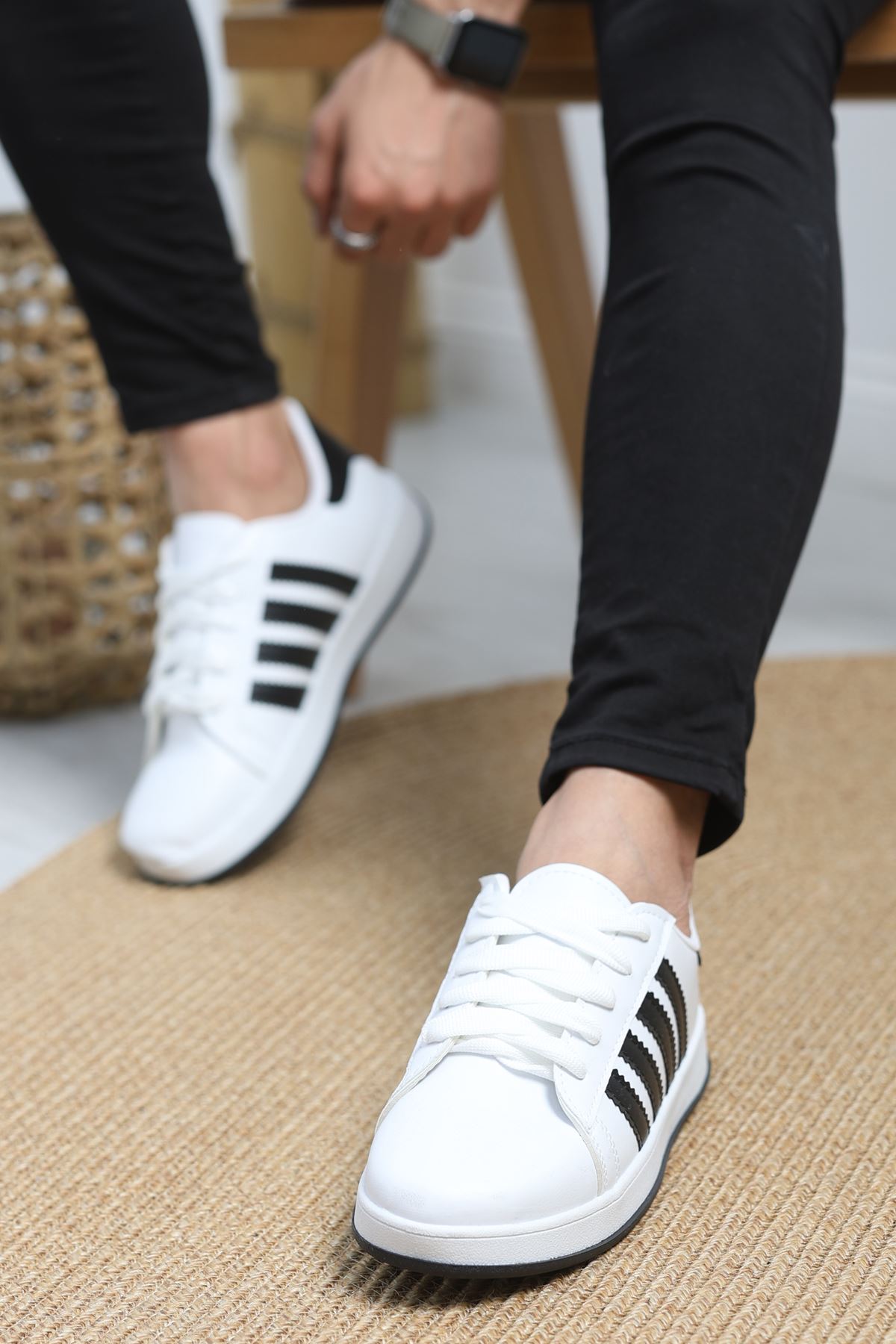 Erkek Günlük Ayakkabı Beyazsiyah - 19325.264.