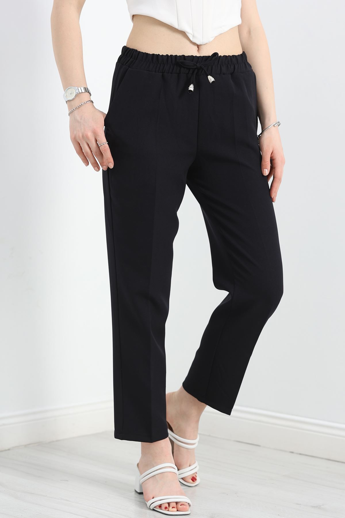 Dabıl Bağcıklı Pantolon Siyah1 - 20138.1884.