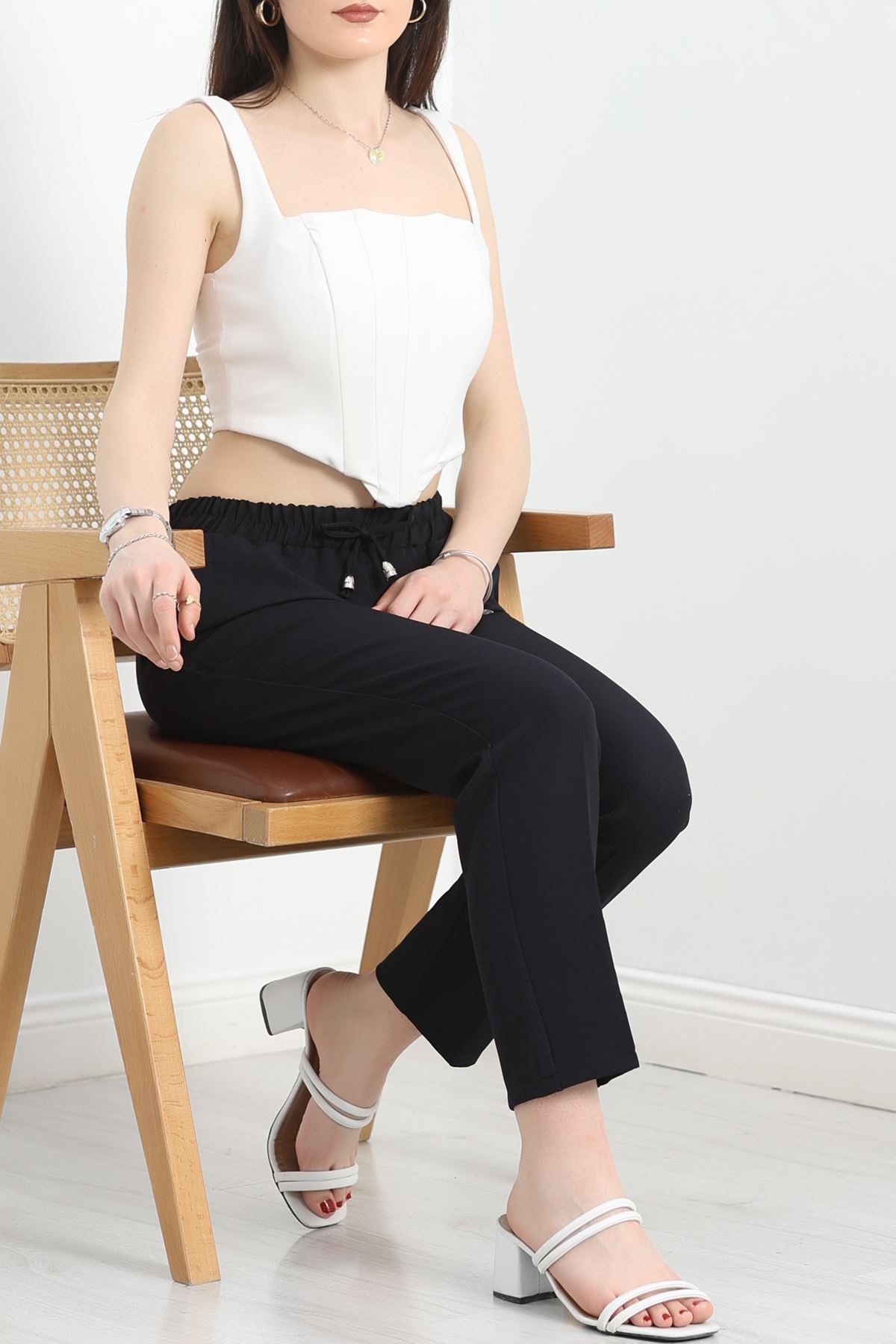 Dabıl Bağcıklı Pantolon Siyah1 - 20138.1884.