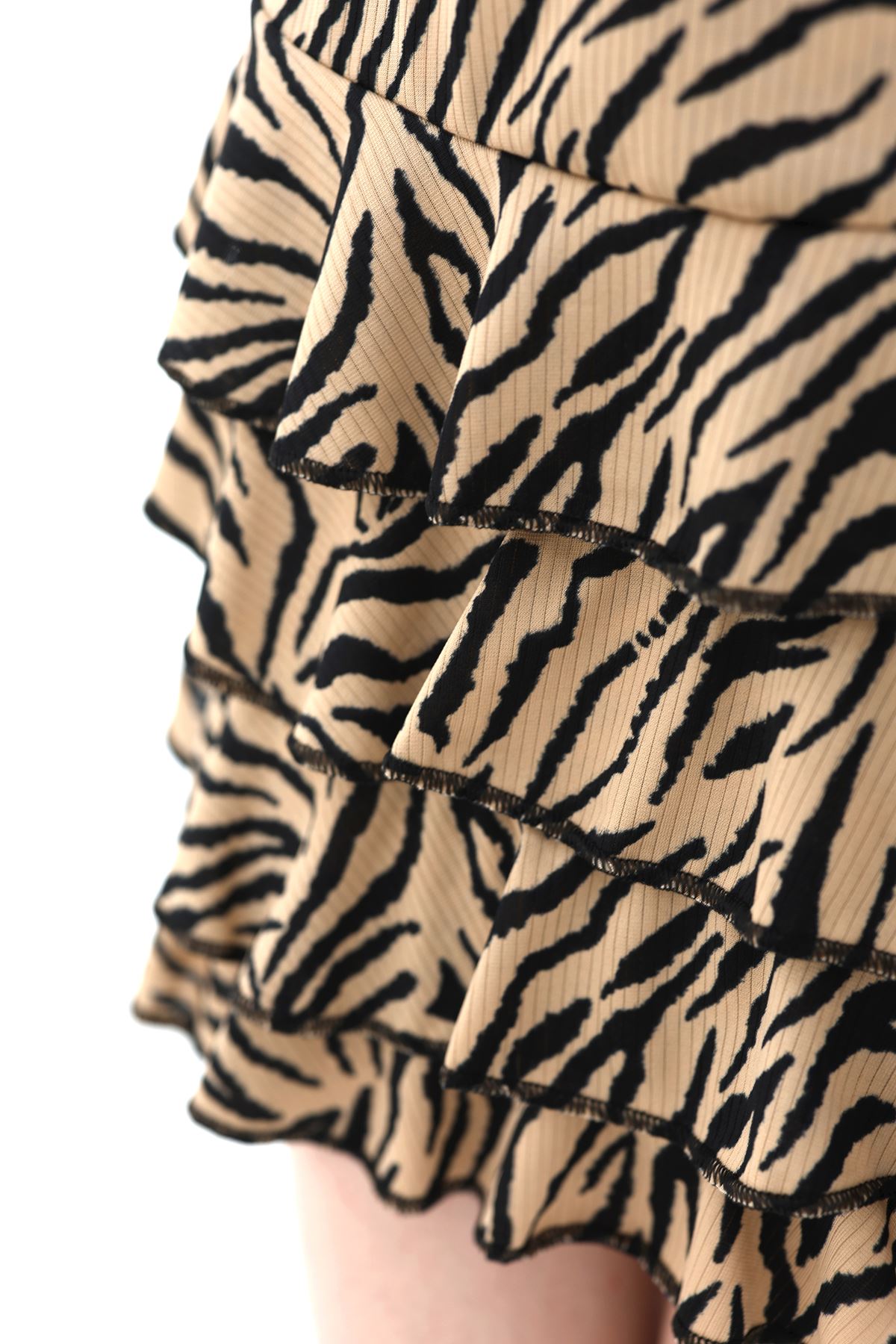 Desenli Kat Kat Mini Etek Vizonsiyah - 40518.1977.