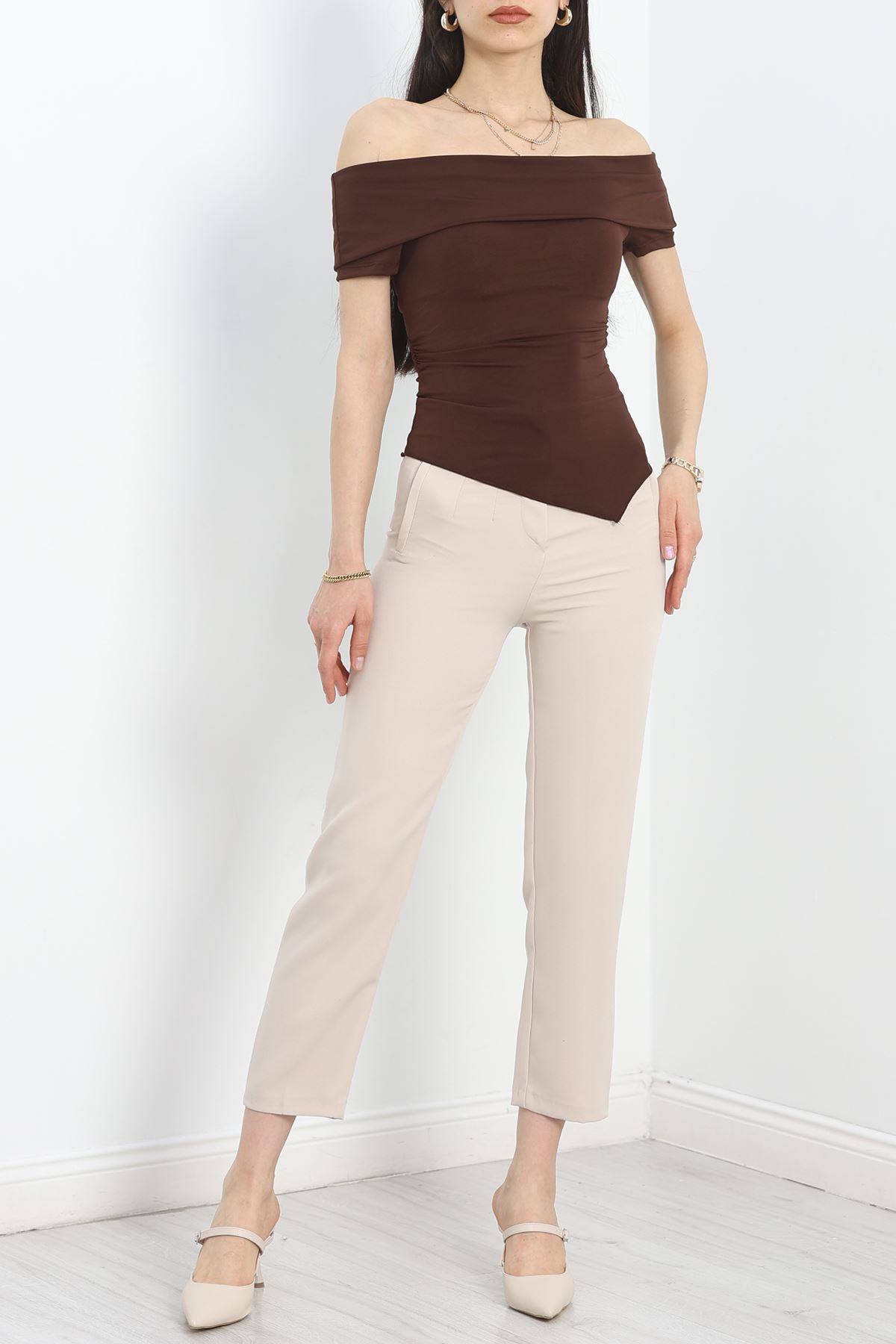 Madonna Yaka Sandy Bluz Kahverengi - 70006.1892.