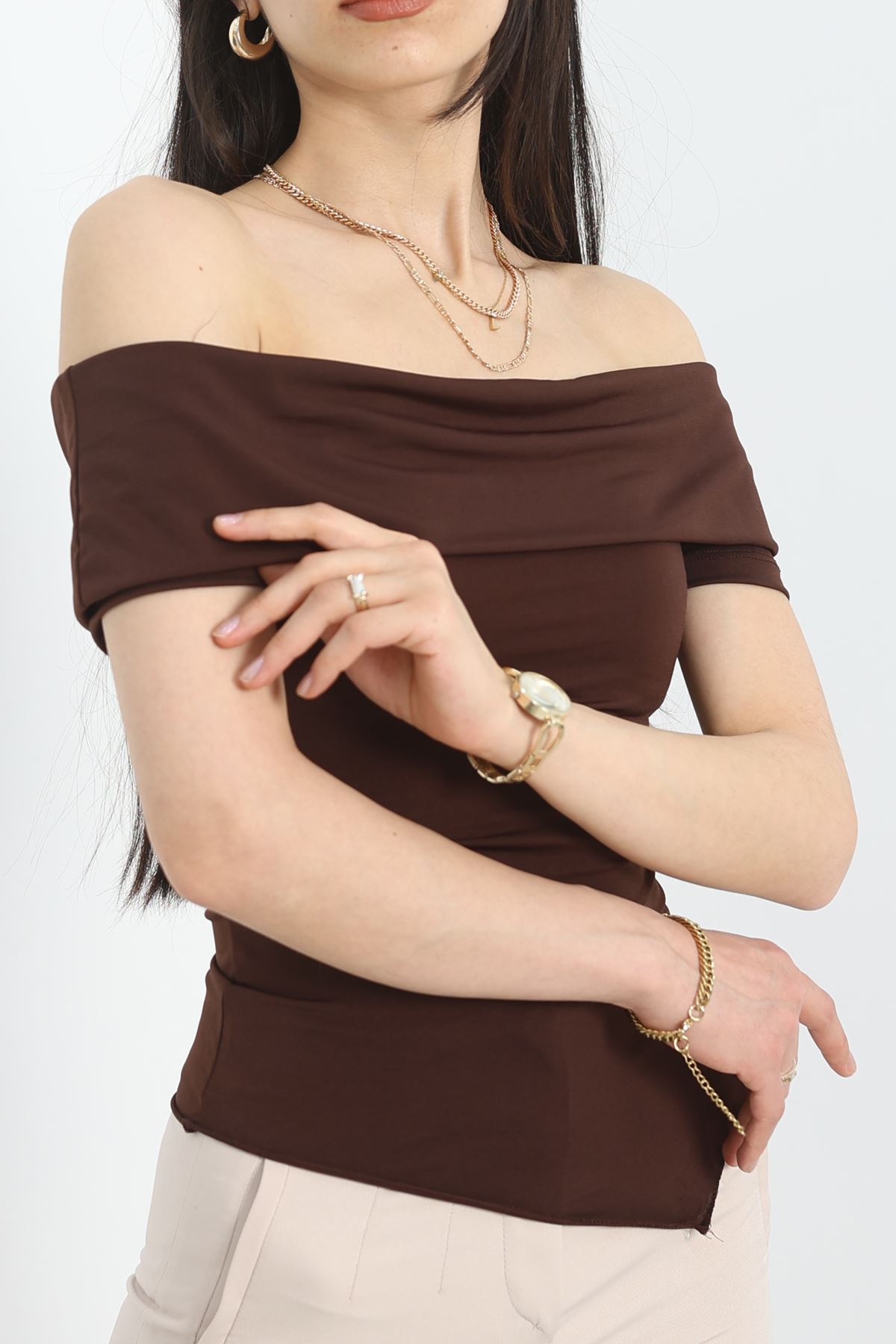 Madonna Yaka Sandy Bluz Kahverengi - 70006.1892.