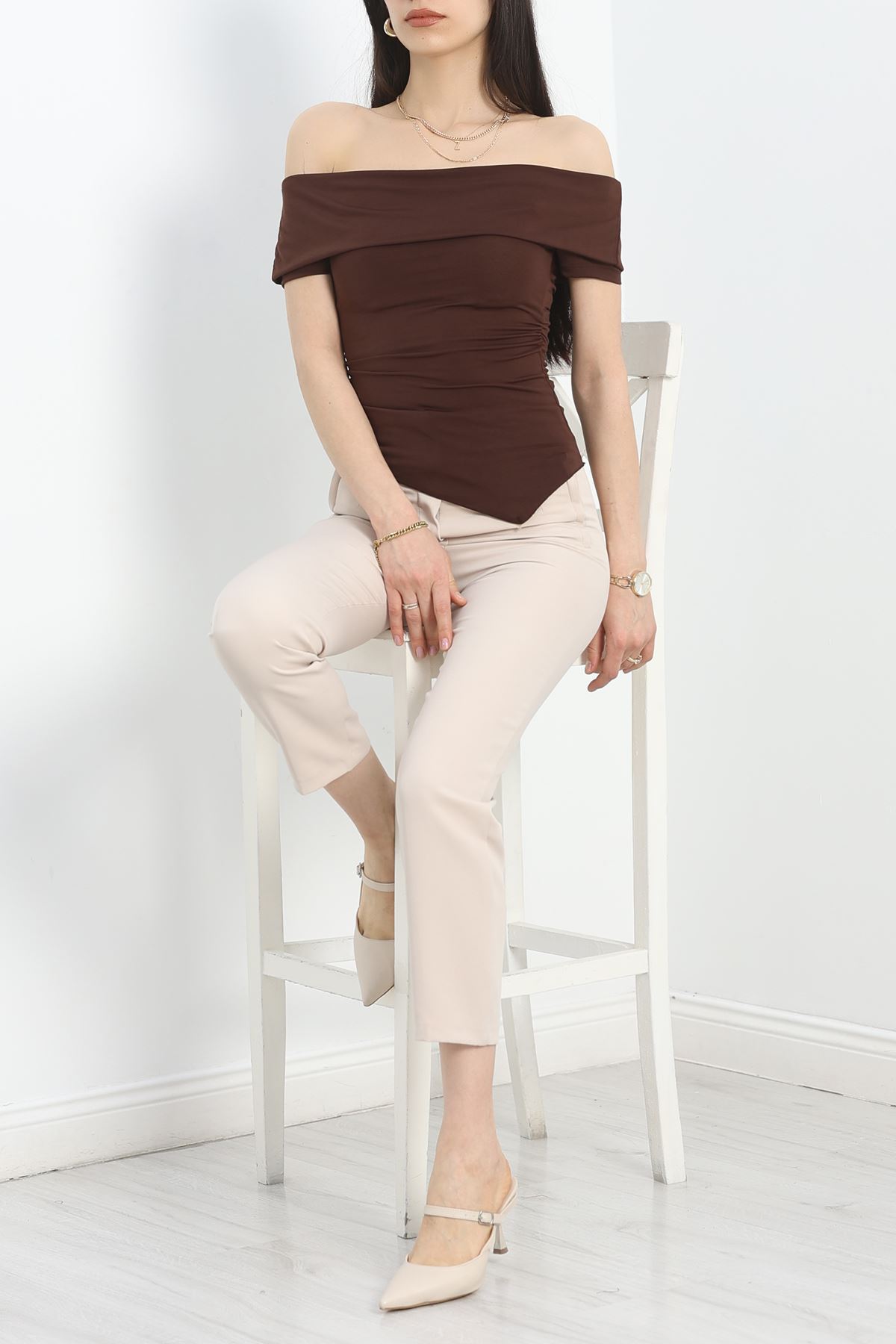 Madonna Yaka Sandy Bluz Kahverengi - 70006.1892.