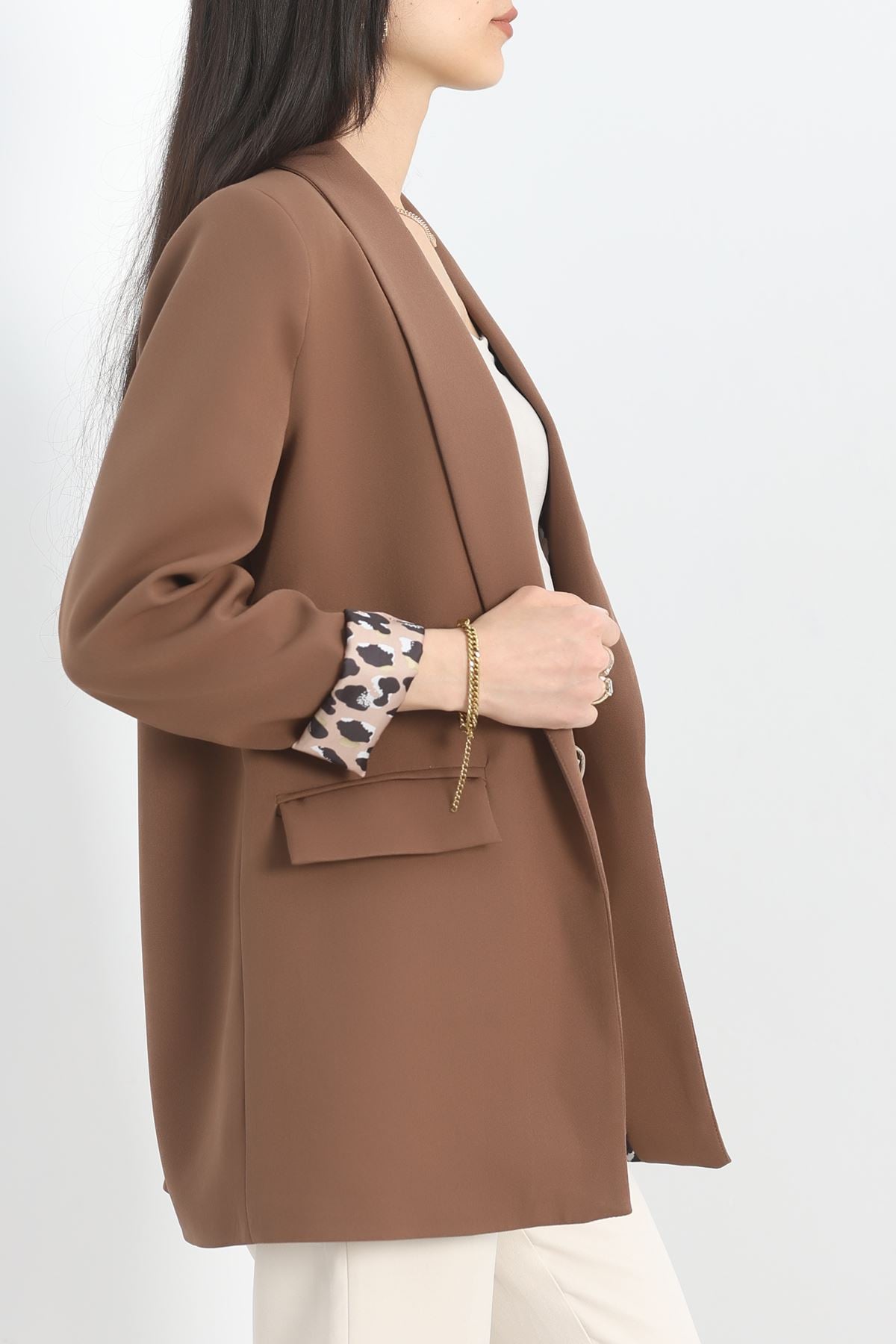 Astarlı Klasik Blazer Ceket Kahve - 70034.1909.