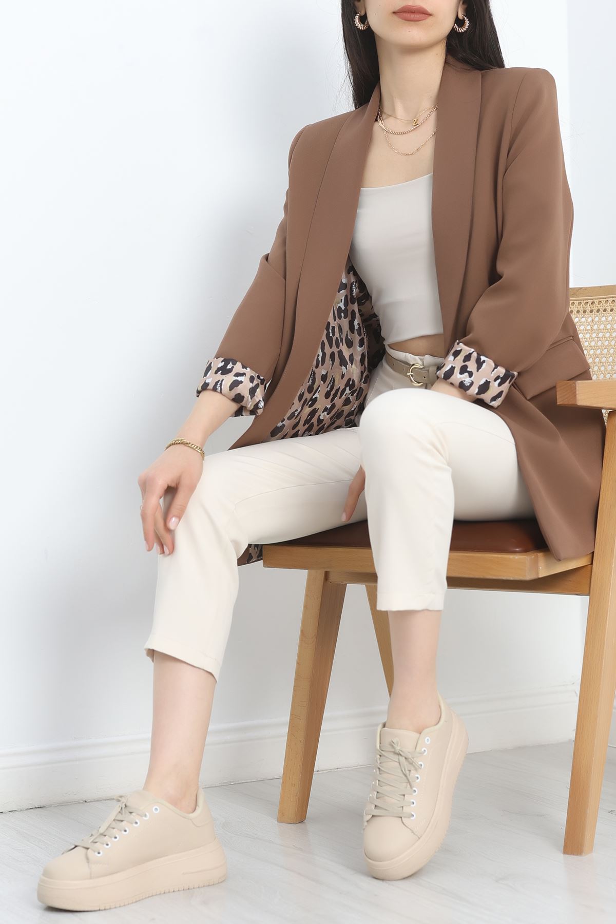 Astarlı Klasik Blazer Ceket Kahve - 70034.1909.