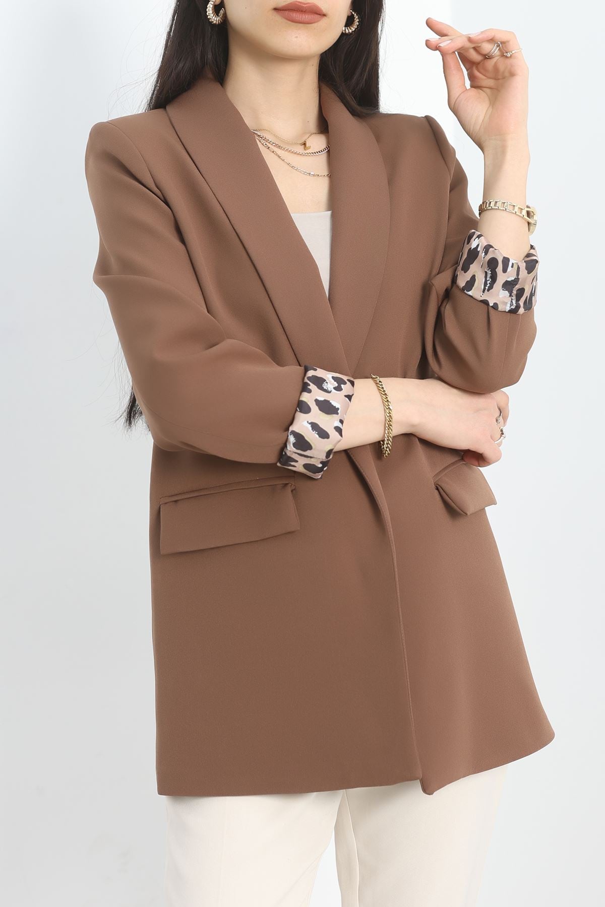 Astarlı Klasik Blazer Ceket Kahve - 70034.1909.
