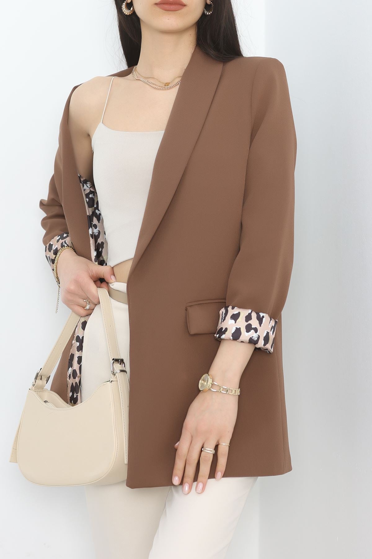 Astarlı Klasik Blazer Ceket Kahve - 70034.1909.