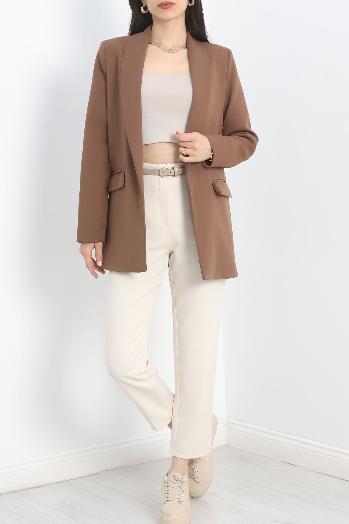 Astarlı Klasik Blazer Ceket Kahve - 70034.1909.