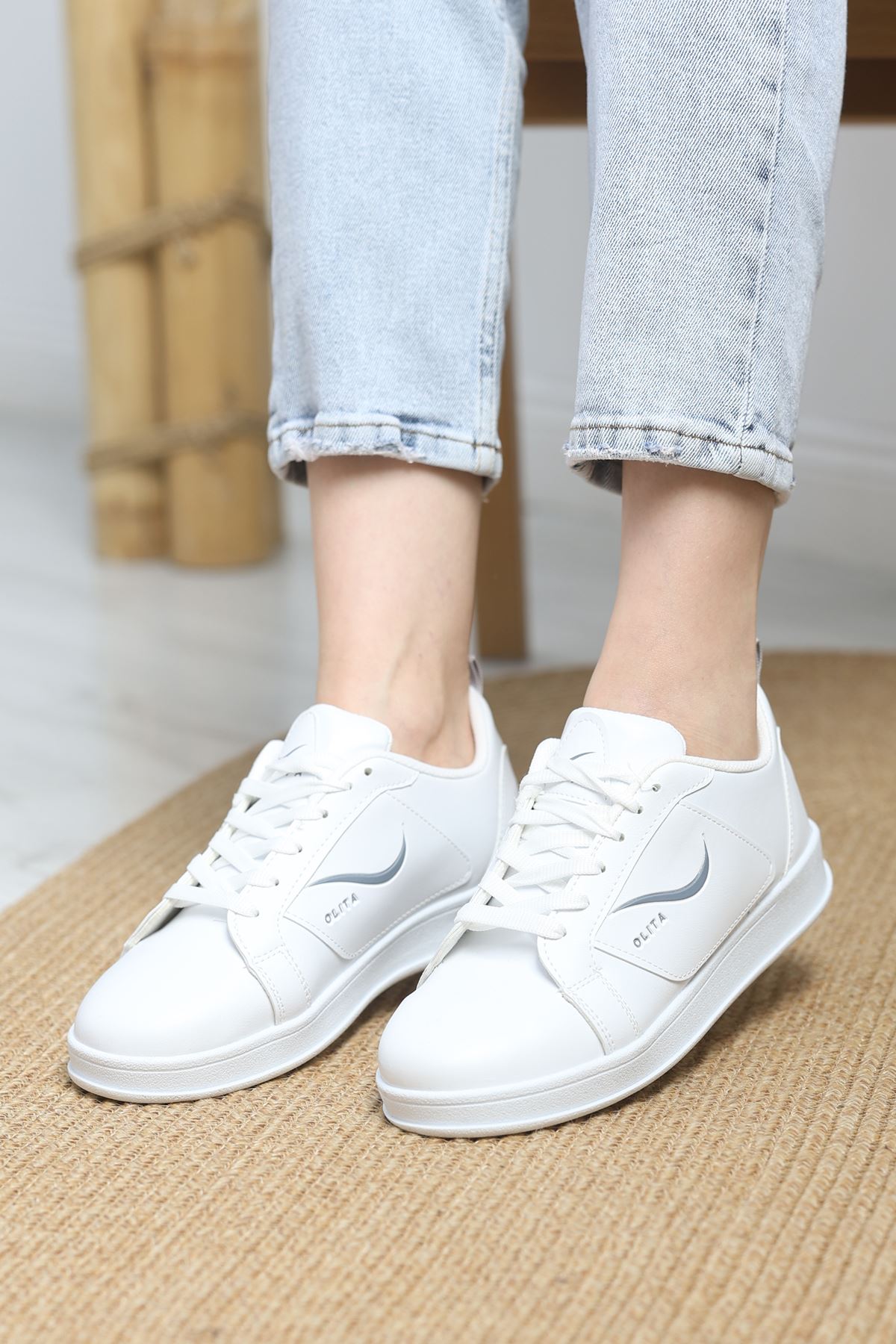 Baskılı Günlük Ayakkabı Beyazgri - 30303.264.