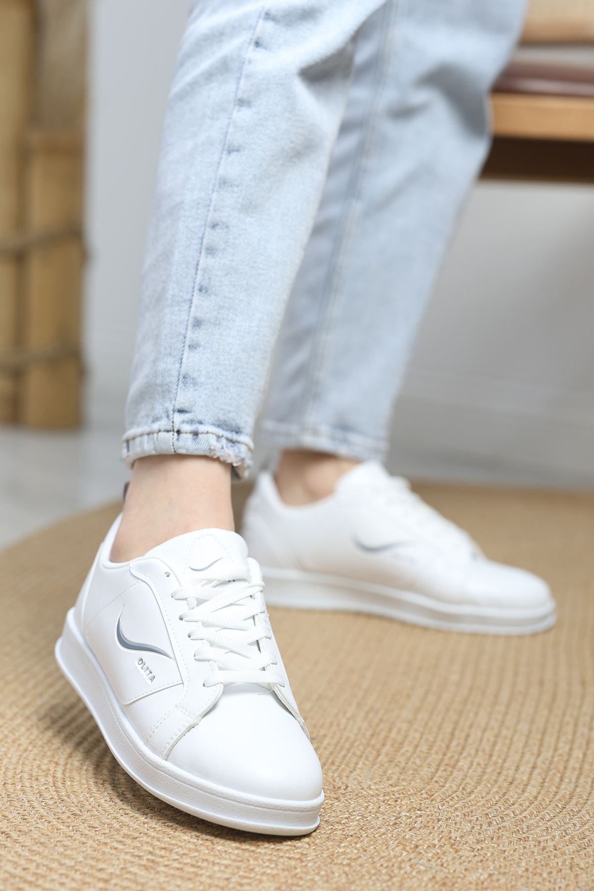 Baskılı Günlük Ayakkabı Beyazgri - 30303.264.