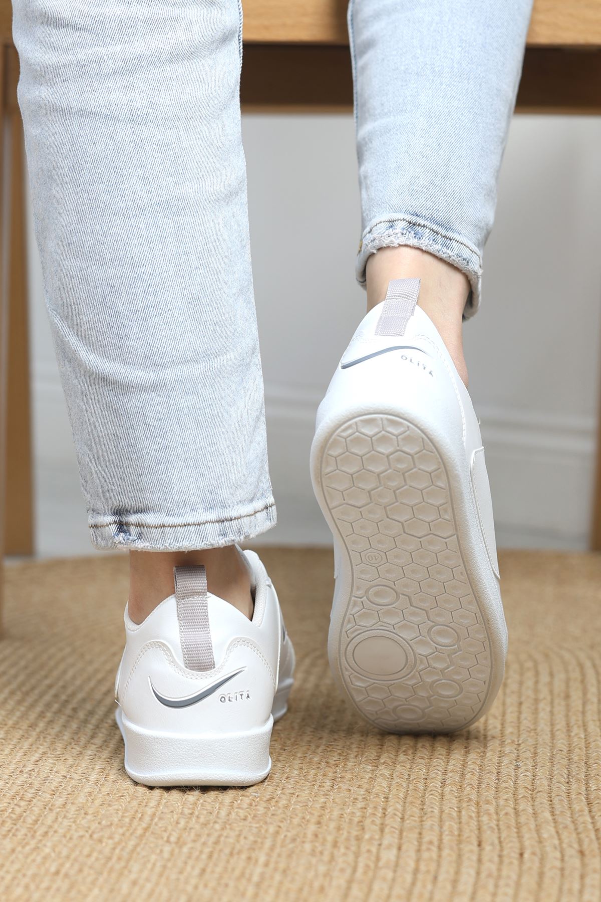 Baskılı Günlük Ayakkabı Beyazgri - 30303.264.