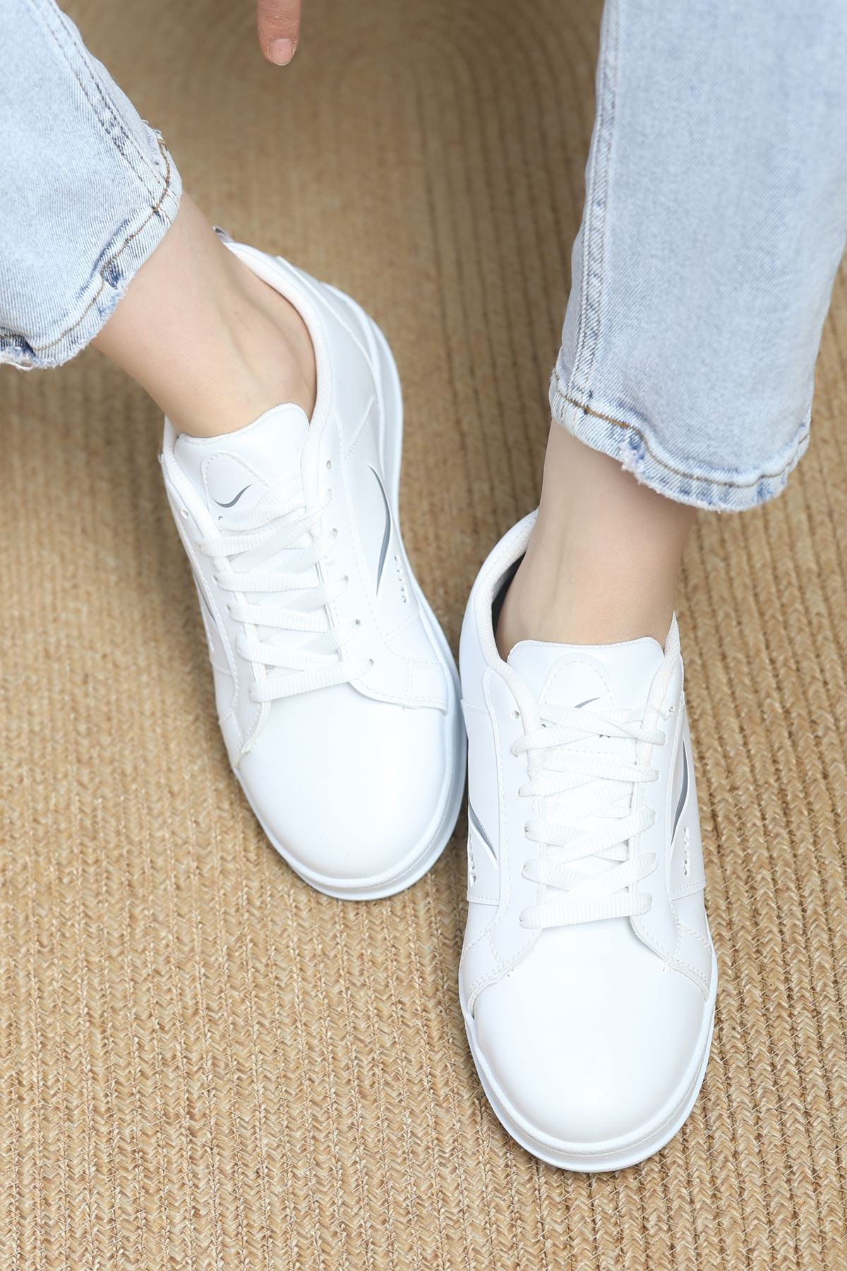 Baskılı Günlük Ayakkabı Beyazgri - 30303.264.