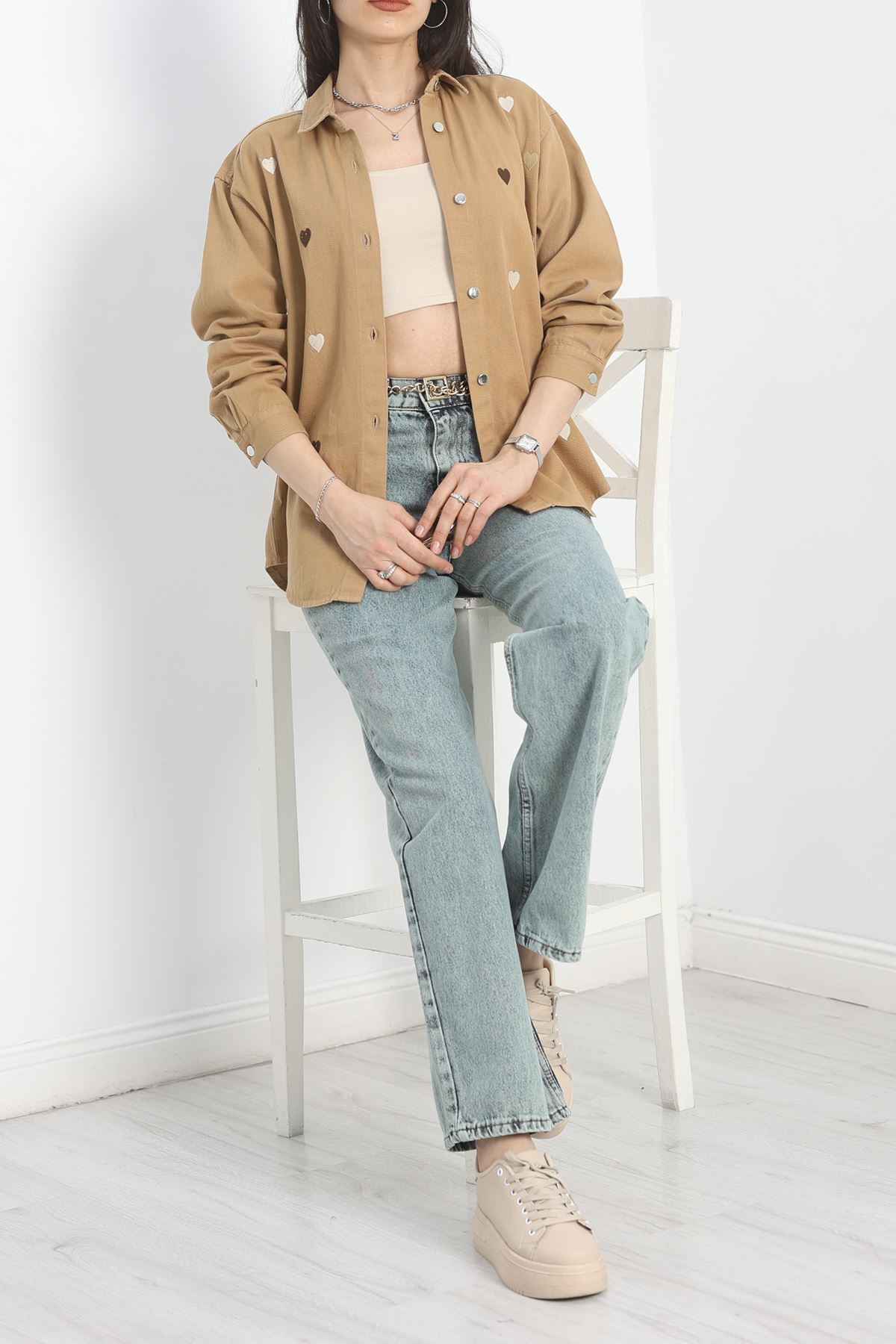 Nakışlı Gömlek Sütlükahve - 43349.683.