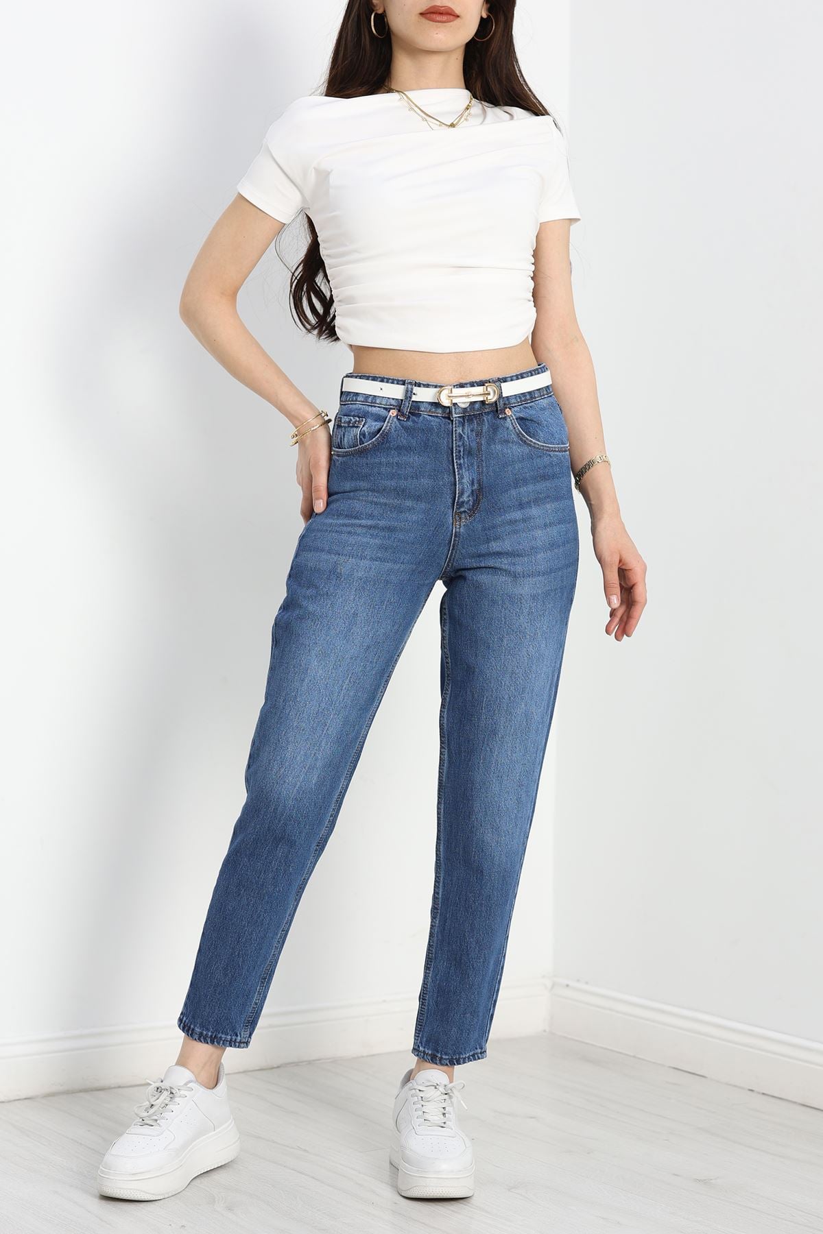 Mom Kot Pantolon Mavi - 40746.1431.