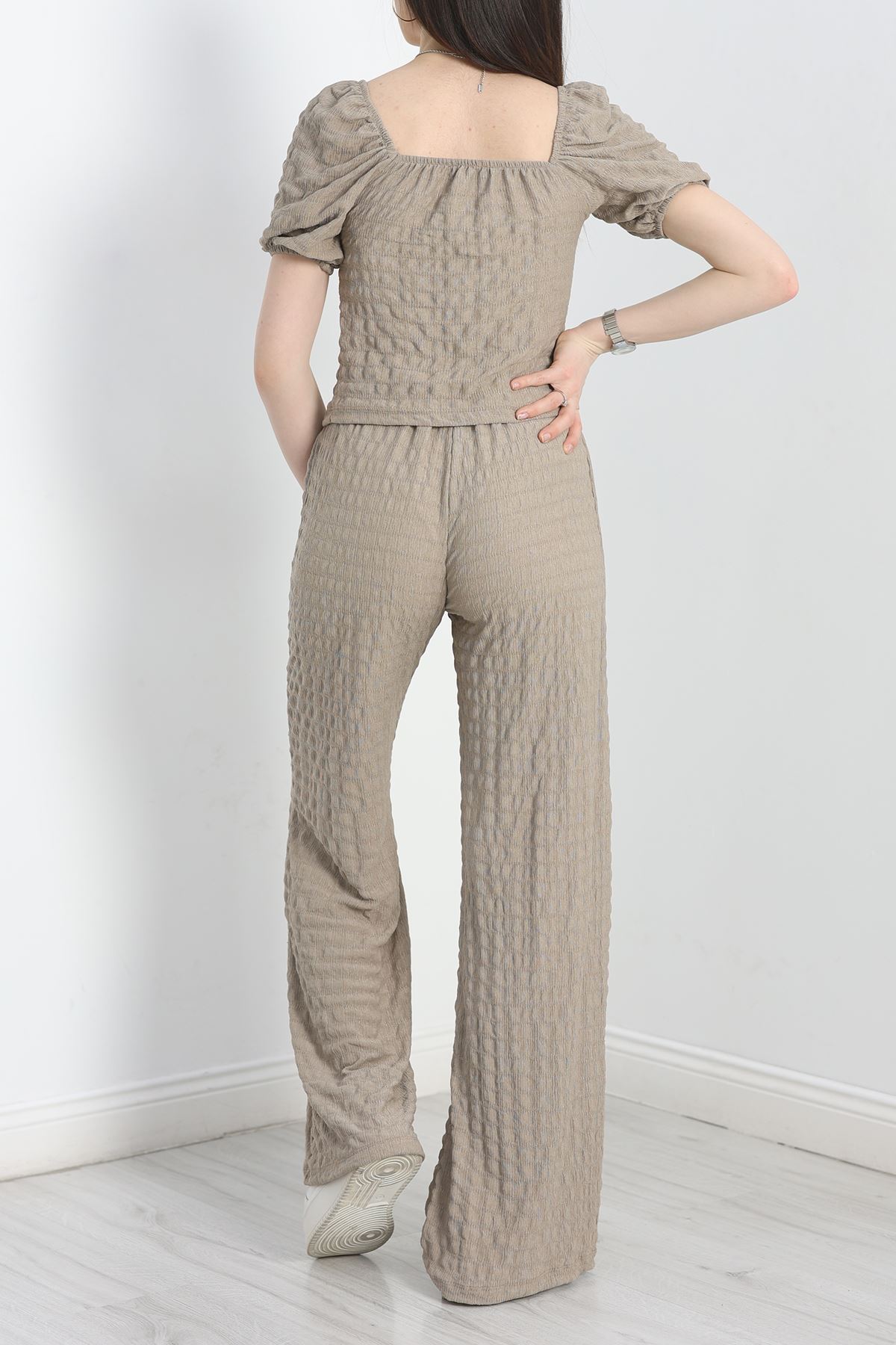 Kalp Yaka İkili Takım Bej - 40584.1837.