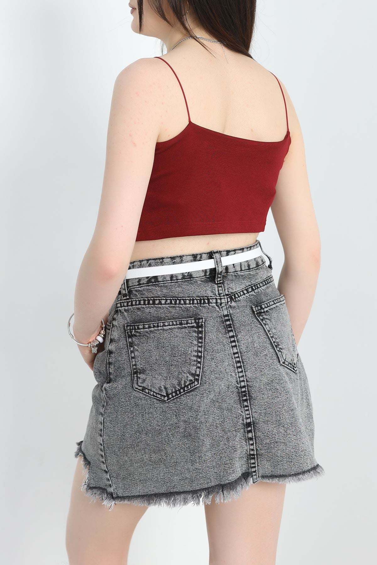 İp Askılı Crop Atlet Bordo - 40791.1723.