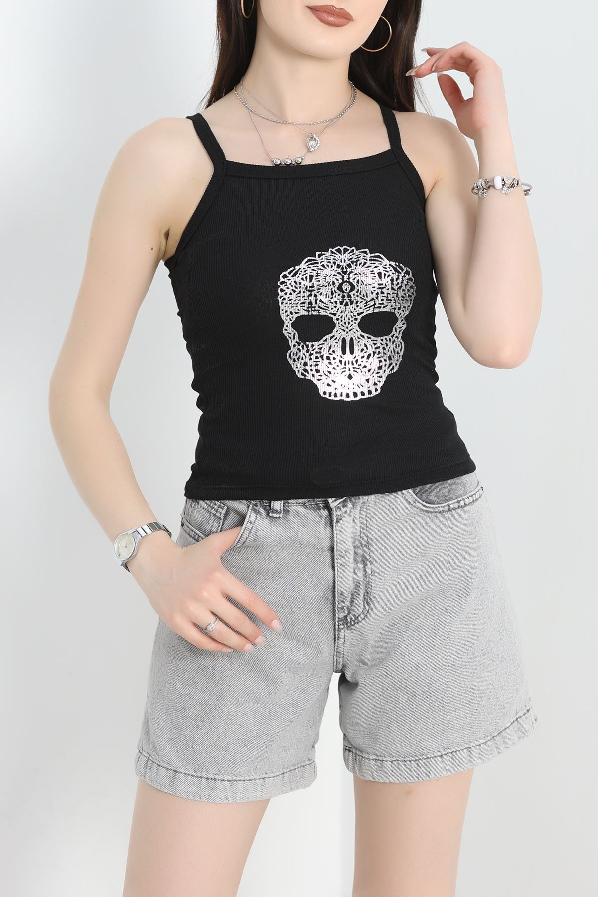 Baskılı Atlet Siyah - 70320.1092.