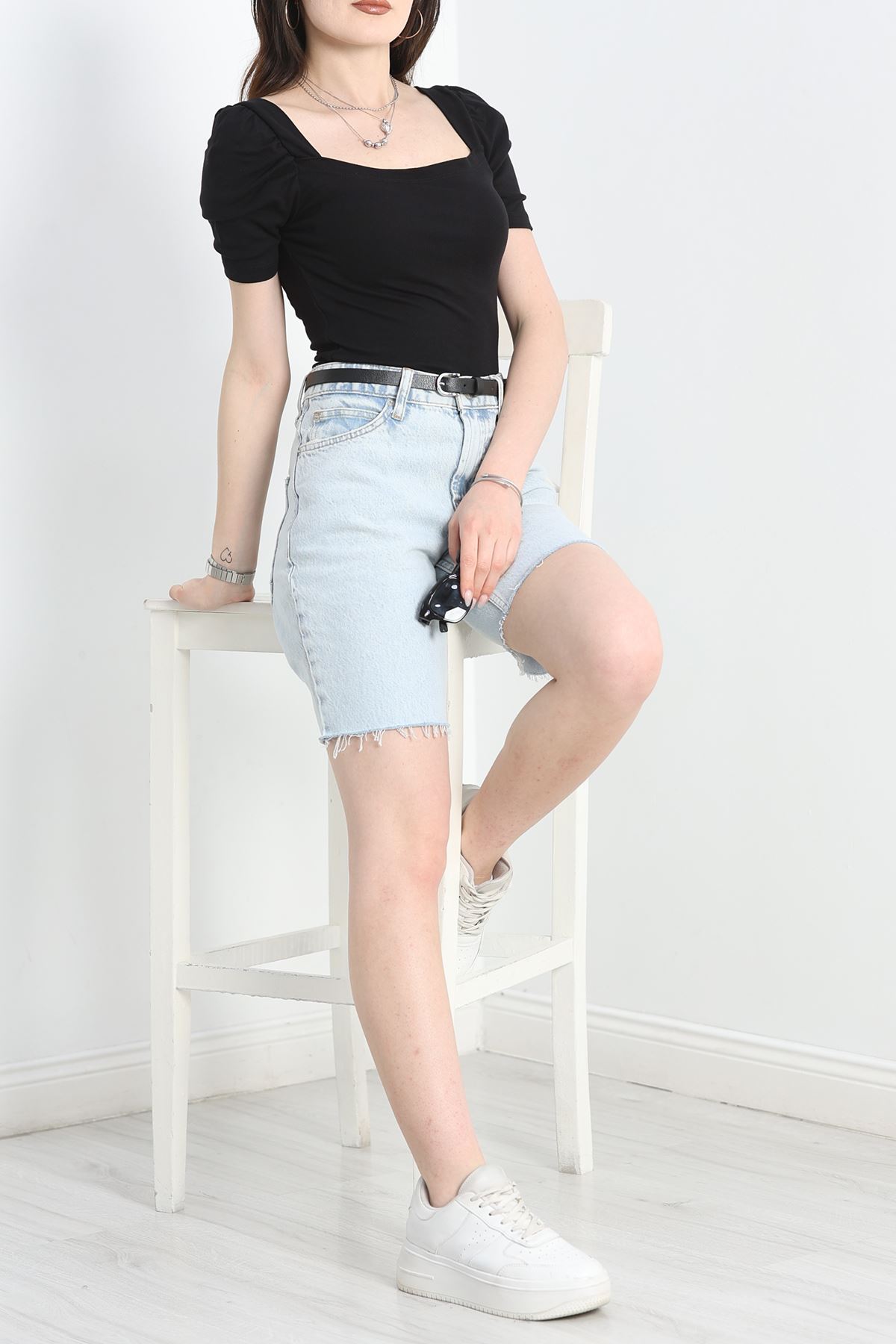 Prenses Kol Bluz Siyah - 40796.1723.