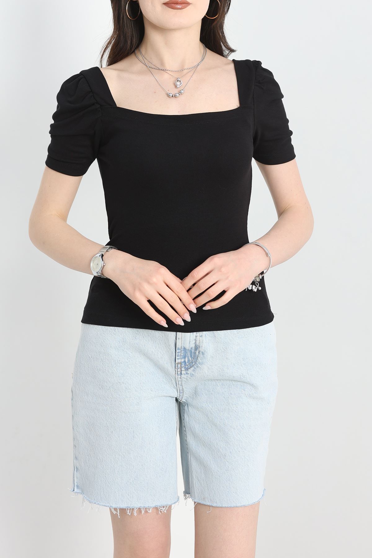 Prenses Kol Bluz Siyah - 40796.1723.