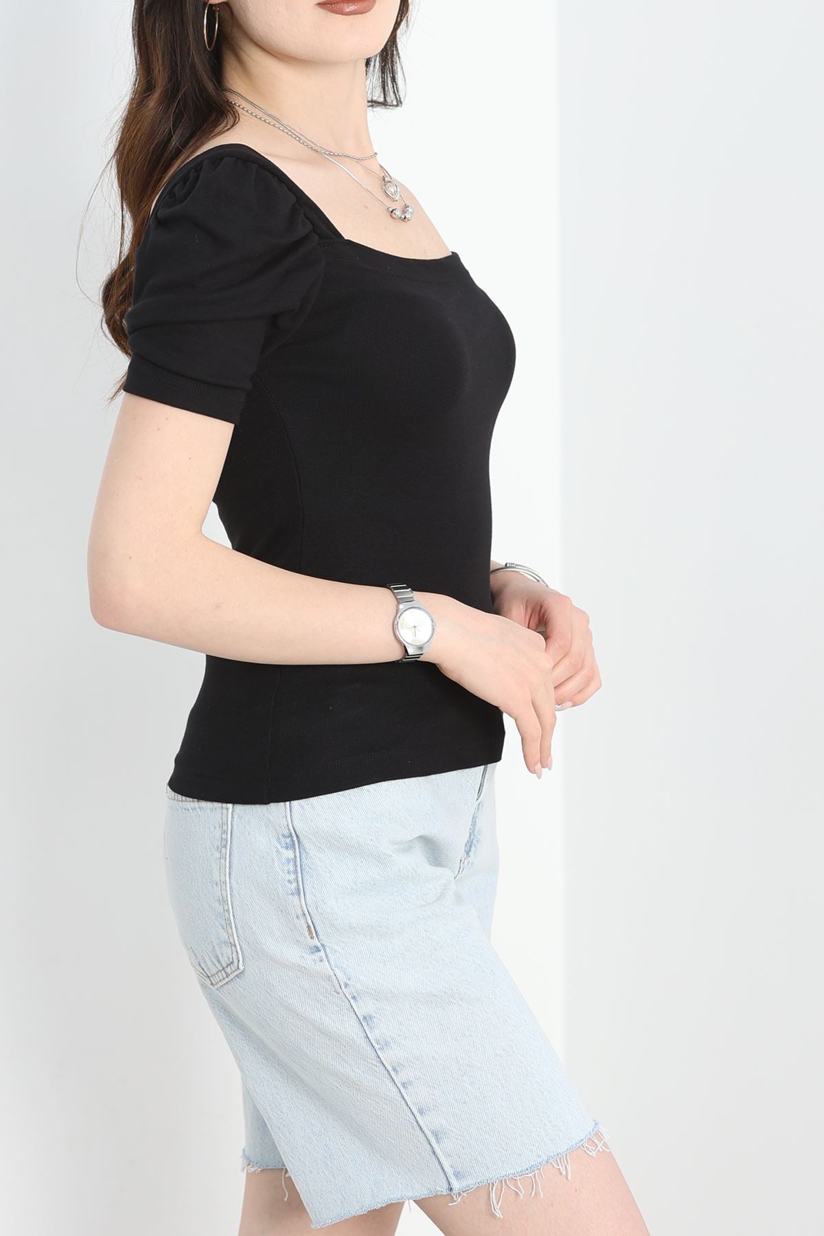 Prenses Kol Bluz Siyah - 40796.1723.