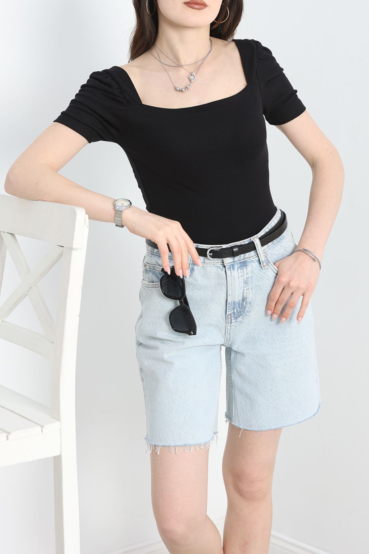 Prenses Kol Bluz Siyah - 40796.1723.