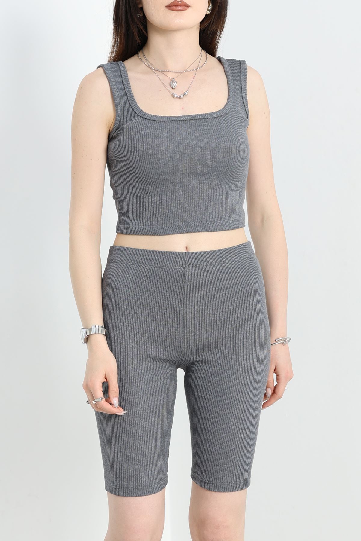 Kaşkorse Şortlu Takım Füme - 16608.1567.