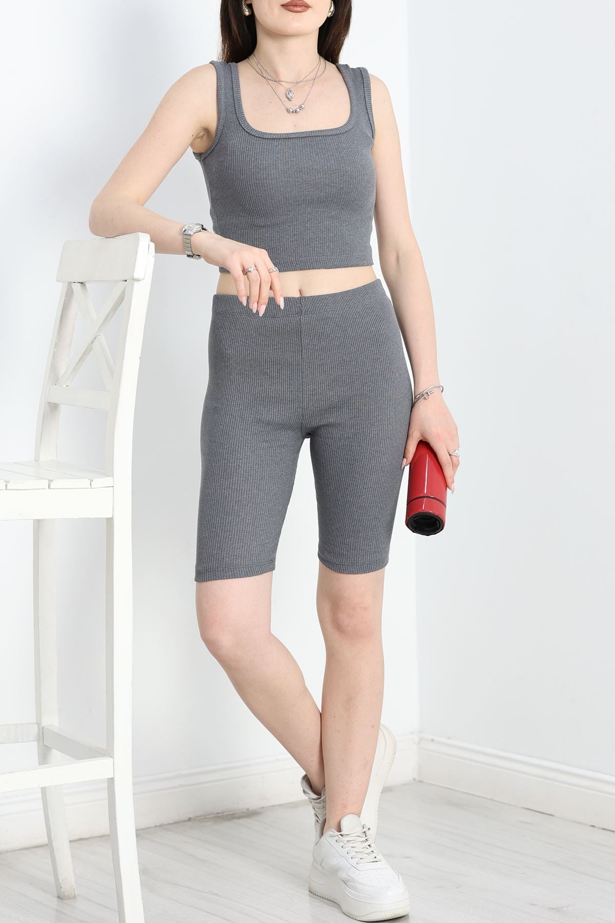 Kaşkorse Şortlu Takım Füme - 16608.1567.