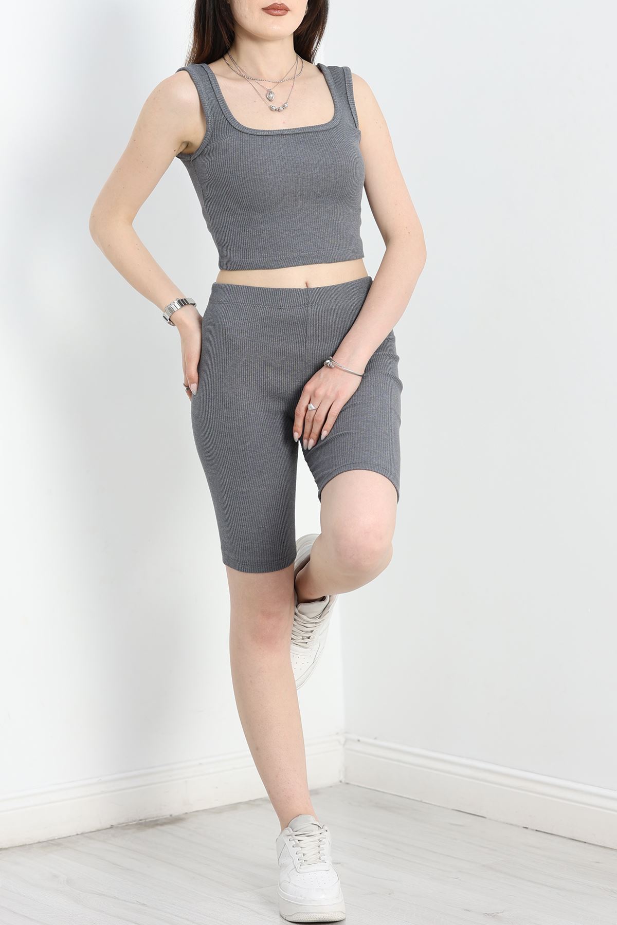 Kaşkorse Şortlu Takım Füme - 16608.1567.